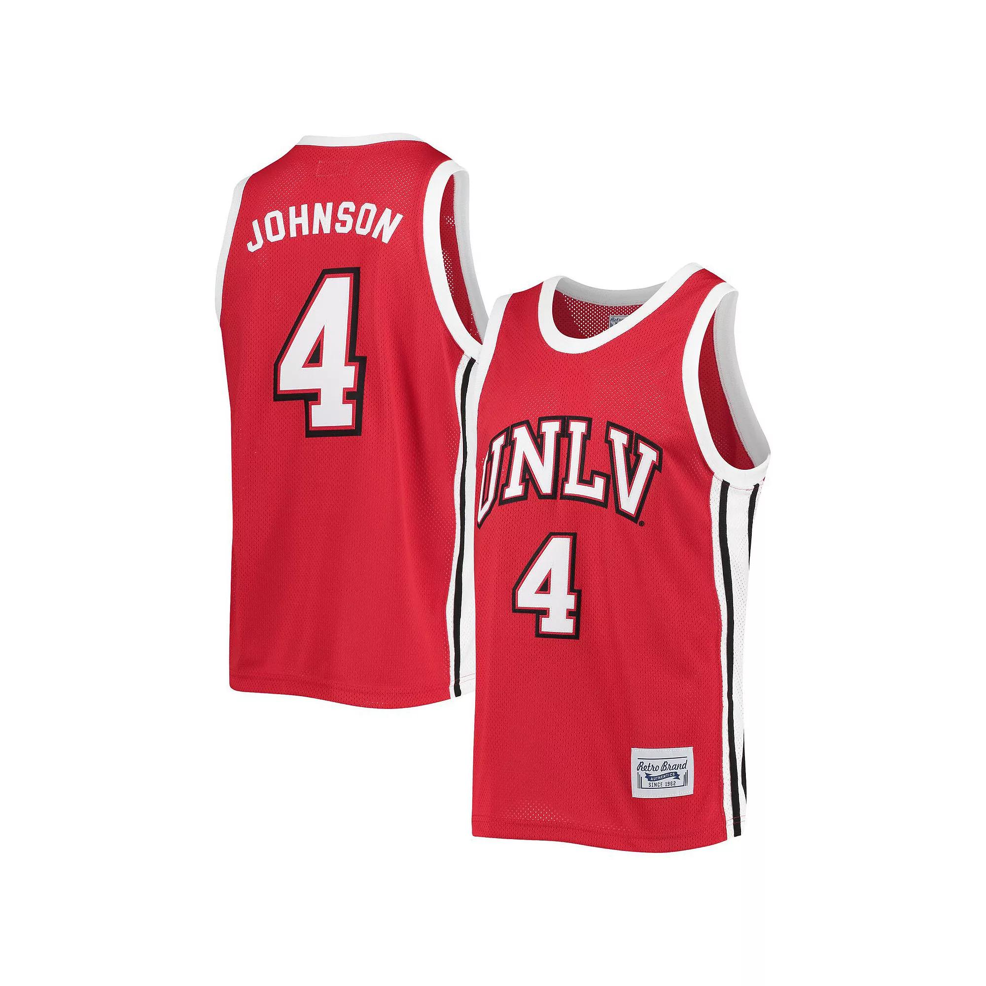 Men's Original Retro Brand Larry Johnson Red UNLV Rebels Commemorative Classic Basketball Jersey, Size: Small Product Image
