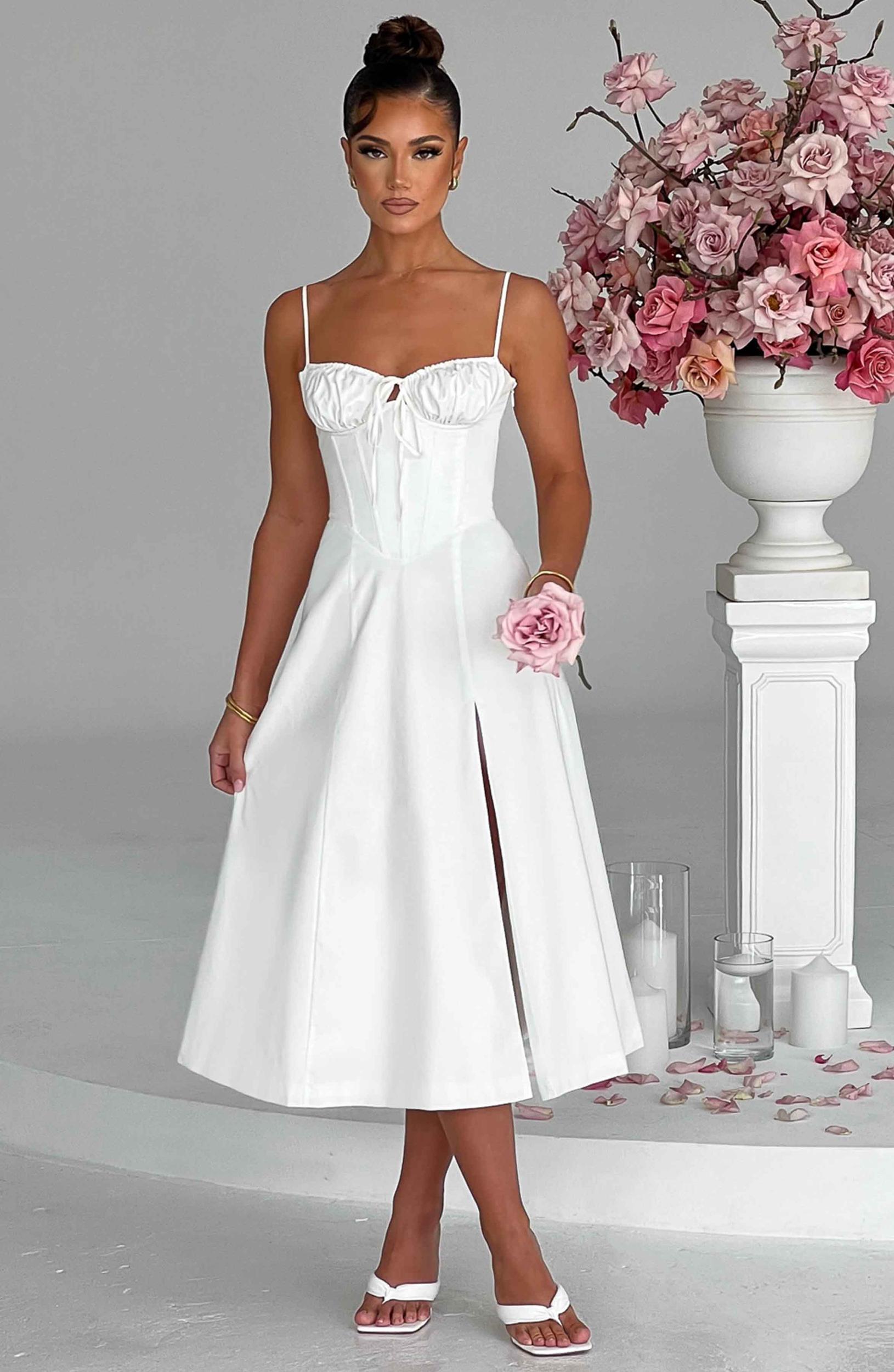 Deanna Midi Dress - Ivory Product Image
