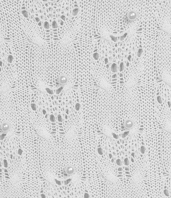 Evolutionary Short Sleeve Crewneck Allover Pearl Sweater Product Image