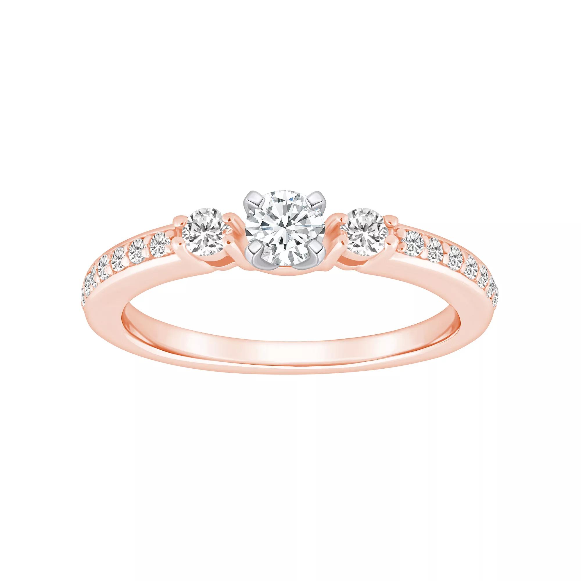 Alyson Layne 14k Gold 1/2 Carat T.W. Diamond Round Cut Engagement Ring, Women's, Size: 9, 14k Two Tone Gold Product Image