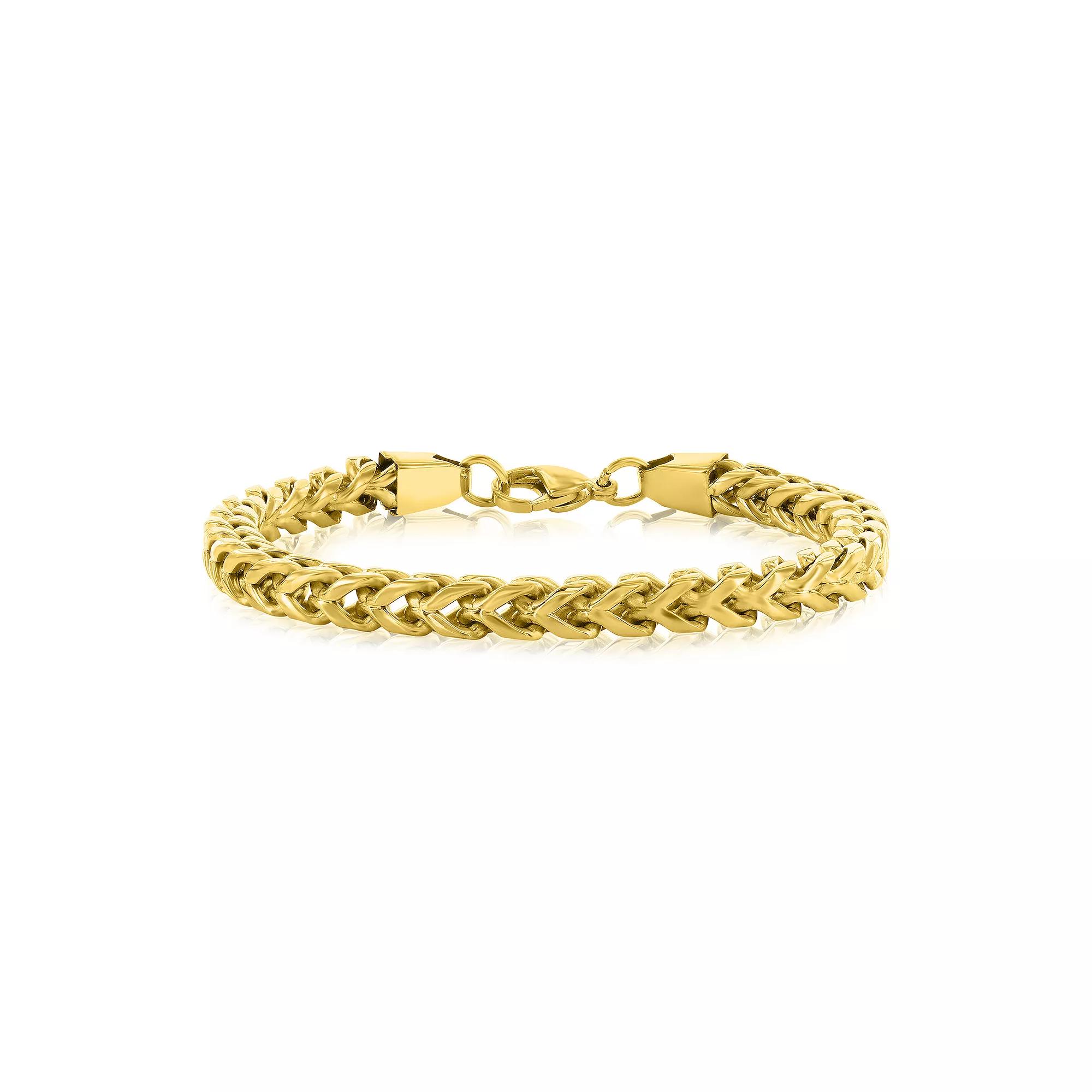 Metallo 6mm Franco Chain Bracelet, Men's, Size: 8.5", Gold Tone Product Image