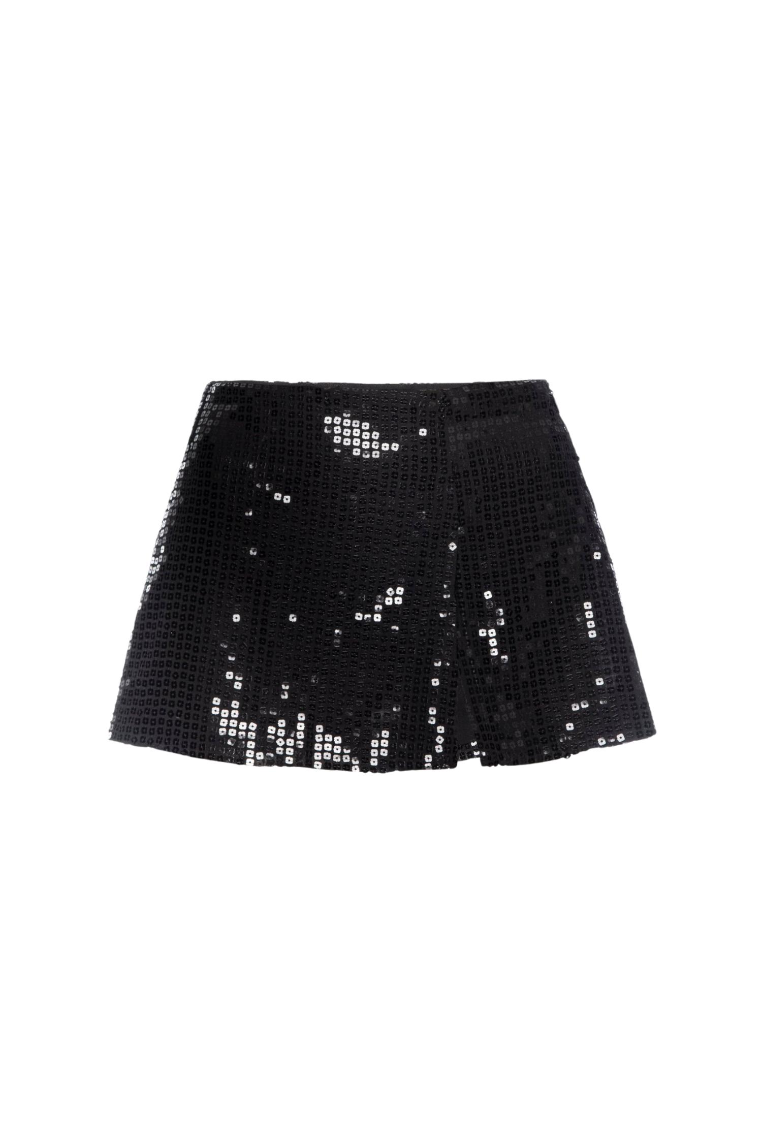 MICRO MINI SKIRT - BLACK SEQUIN Product Image