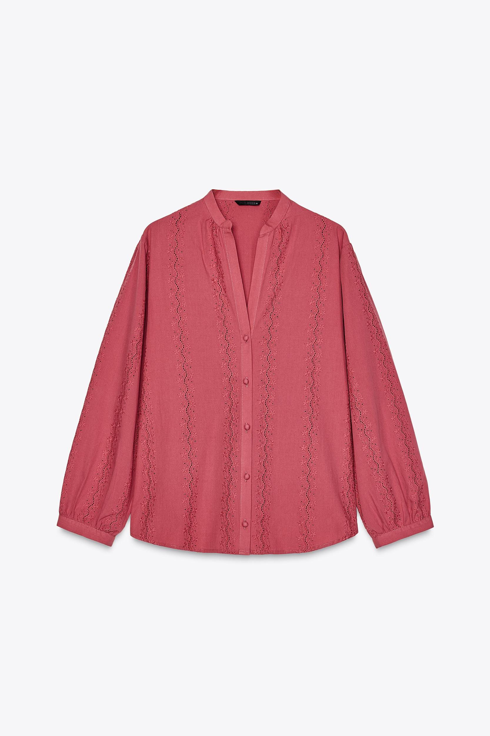 EMBROIDERED EYELET BLOUSE Product Image