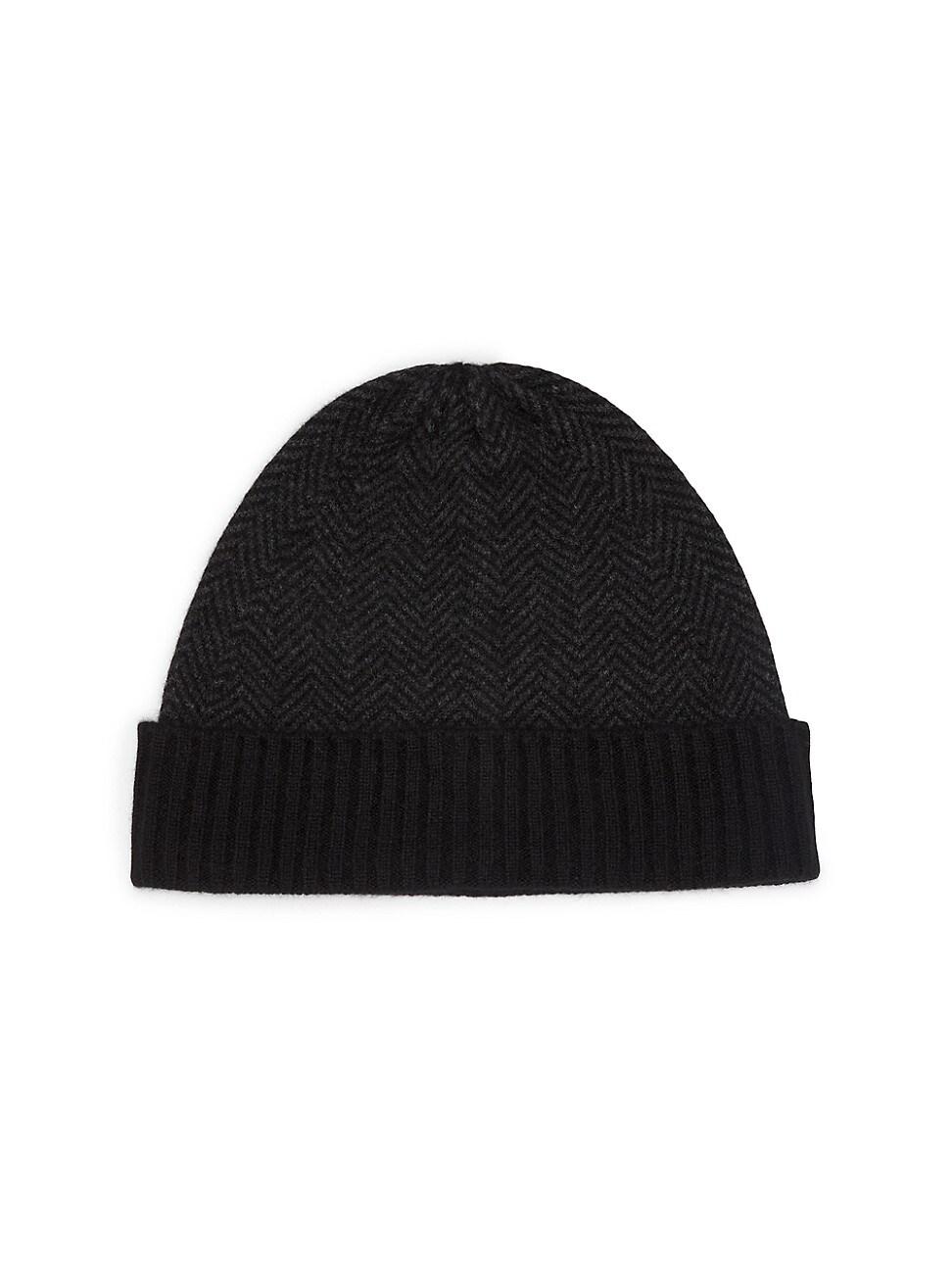 Mens Herringbone Cashmere Cuffed Hat Product Image