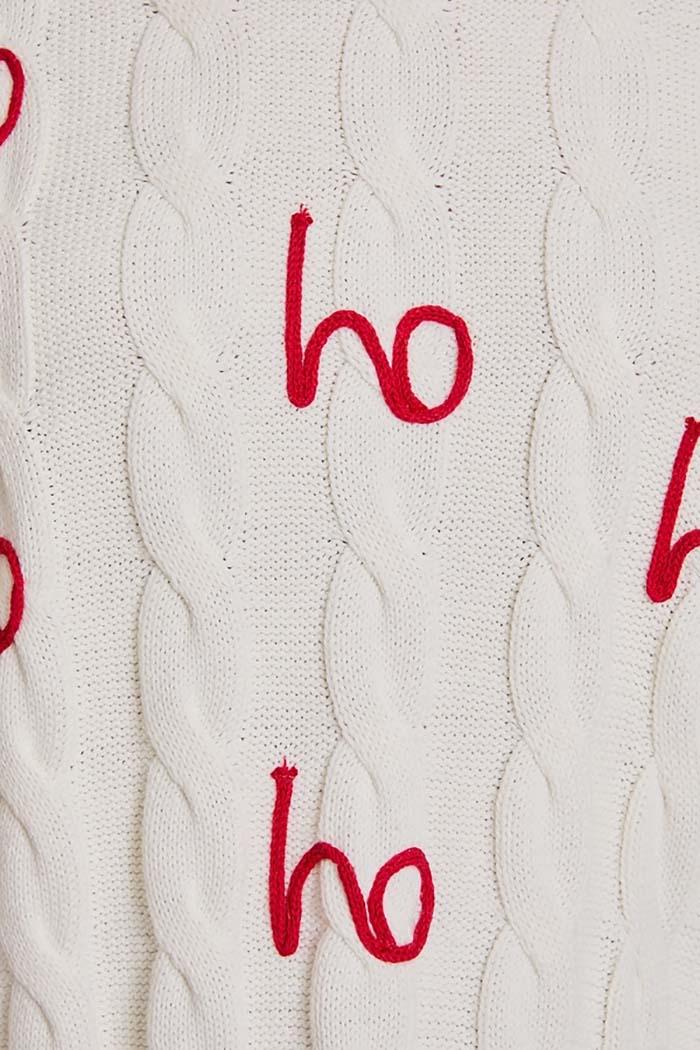 "Ho Ho Ho" Pullover Cable Sweaters Product Image