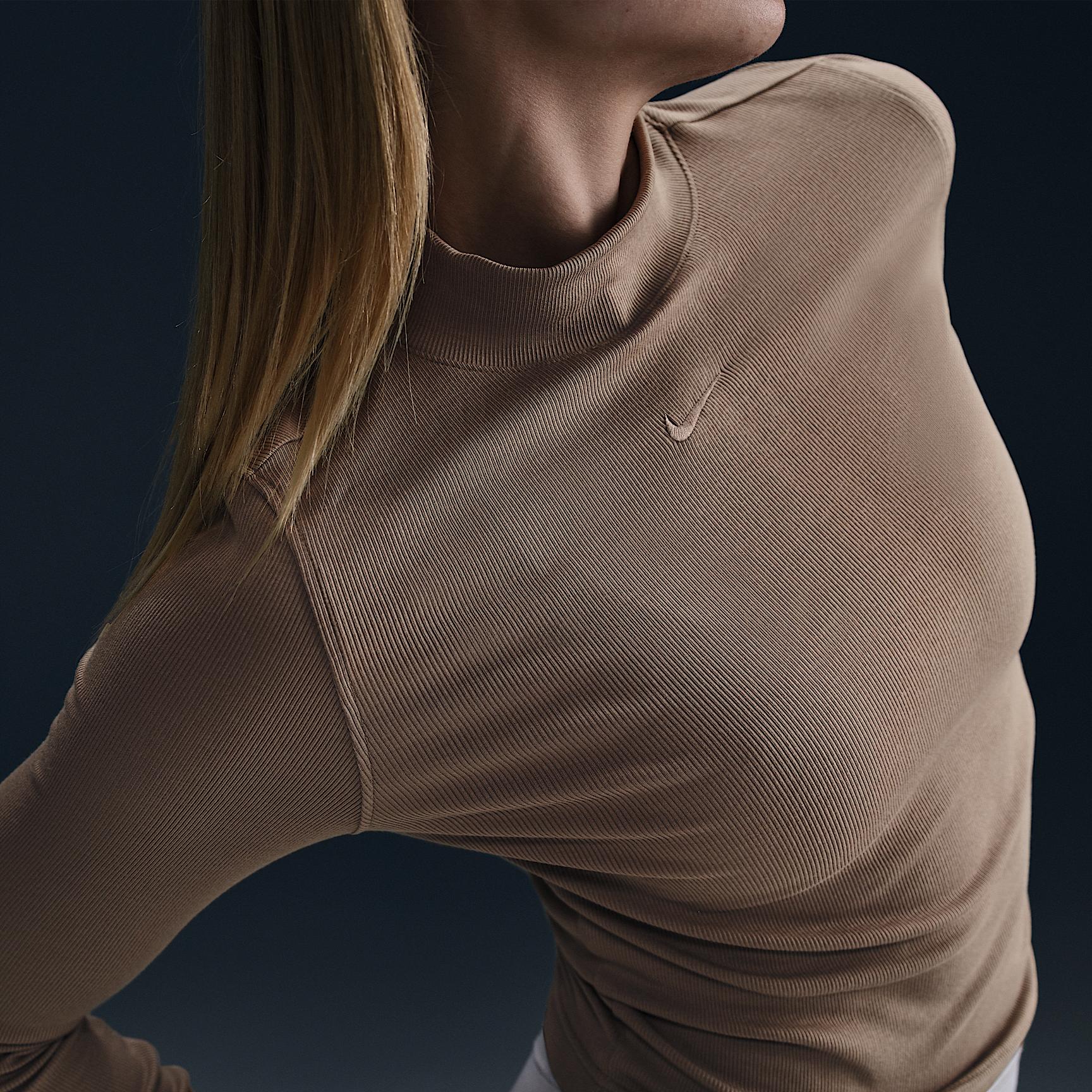 Nike Sportswear Essential Women's Ribbed Mock-Neck Long-Sleeve Top Product Image