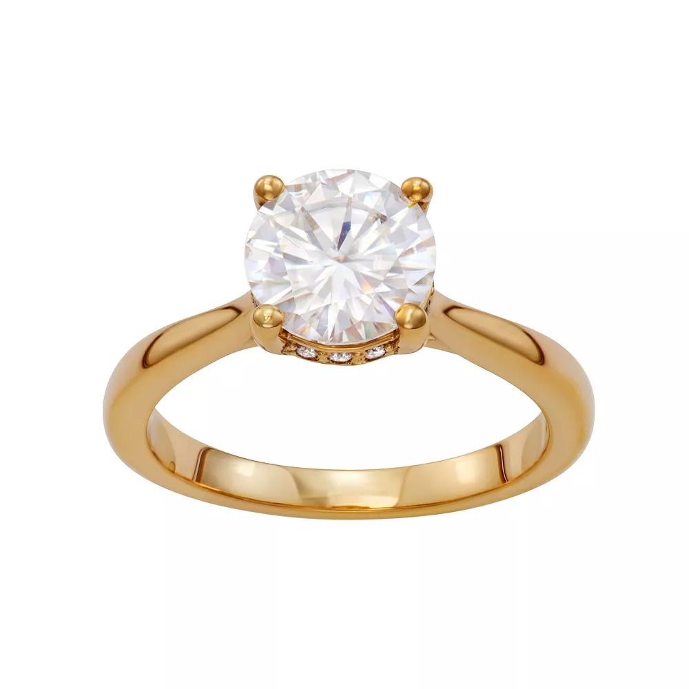 Charles & Colvard 14k Gold 1 5/8 Carat T.W. Lab Created Moissanite Hidden Halo Engagement Ring, Women's, Size: 9, 14k Whgold Product Image