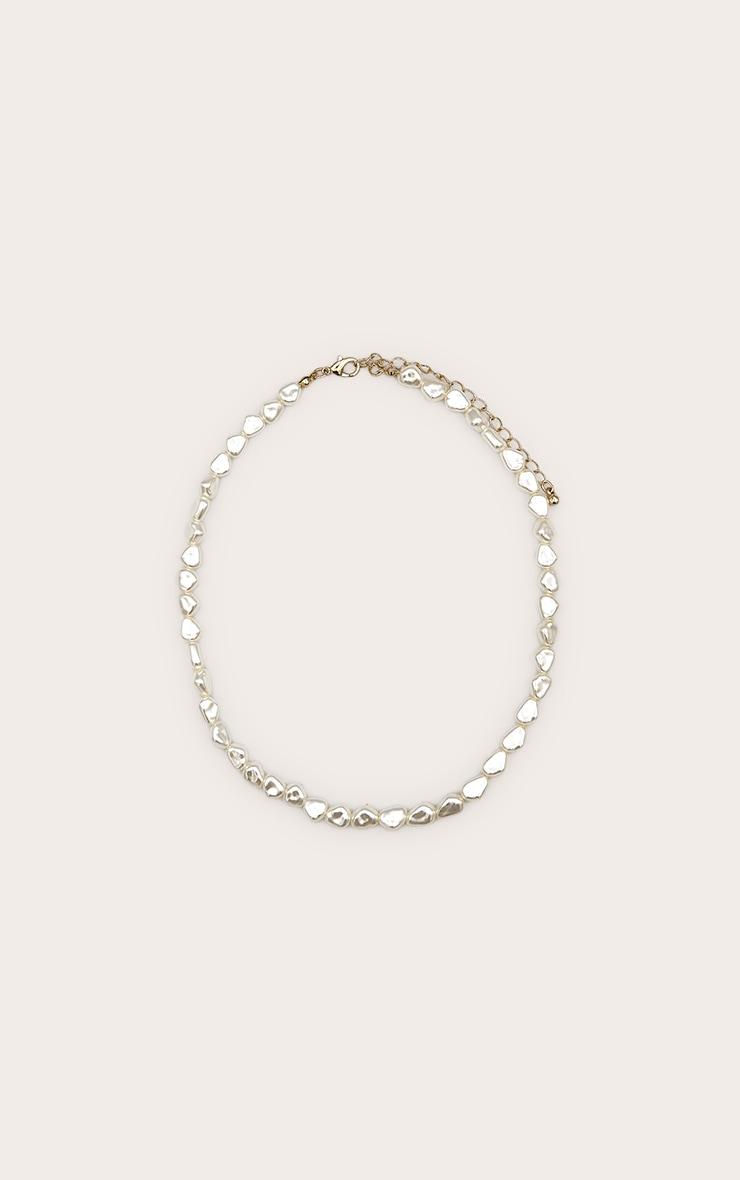 White Textured Pearl Choker Product Image