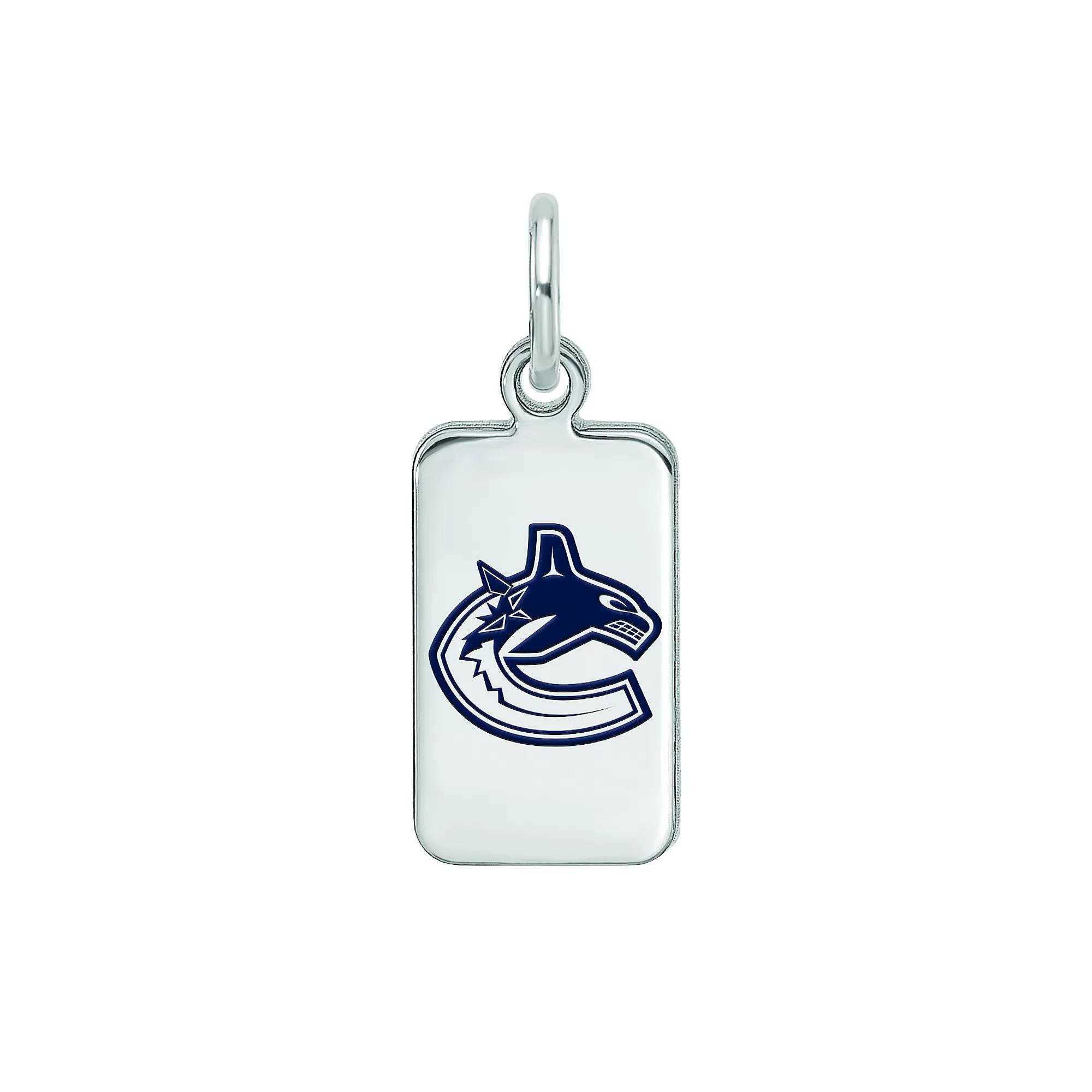 LogoArt Sterling Silver Enamel Vancouver Canucks Tag Pendant, Women's,  Product Image