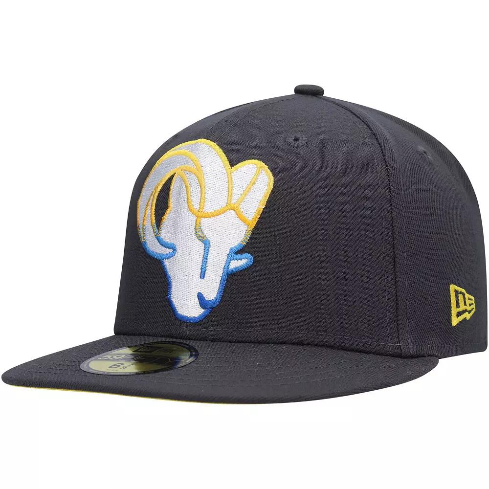 Men's New Era Graphite Los Angeles Rams Color Dim 59FIFTY Fitted Hat,  Product Image