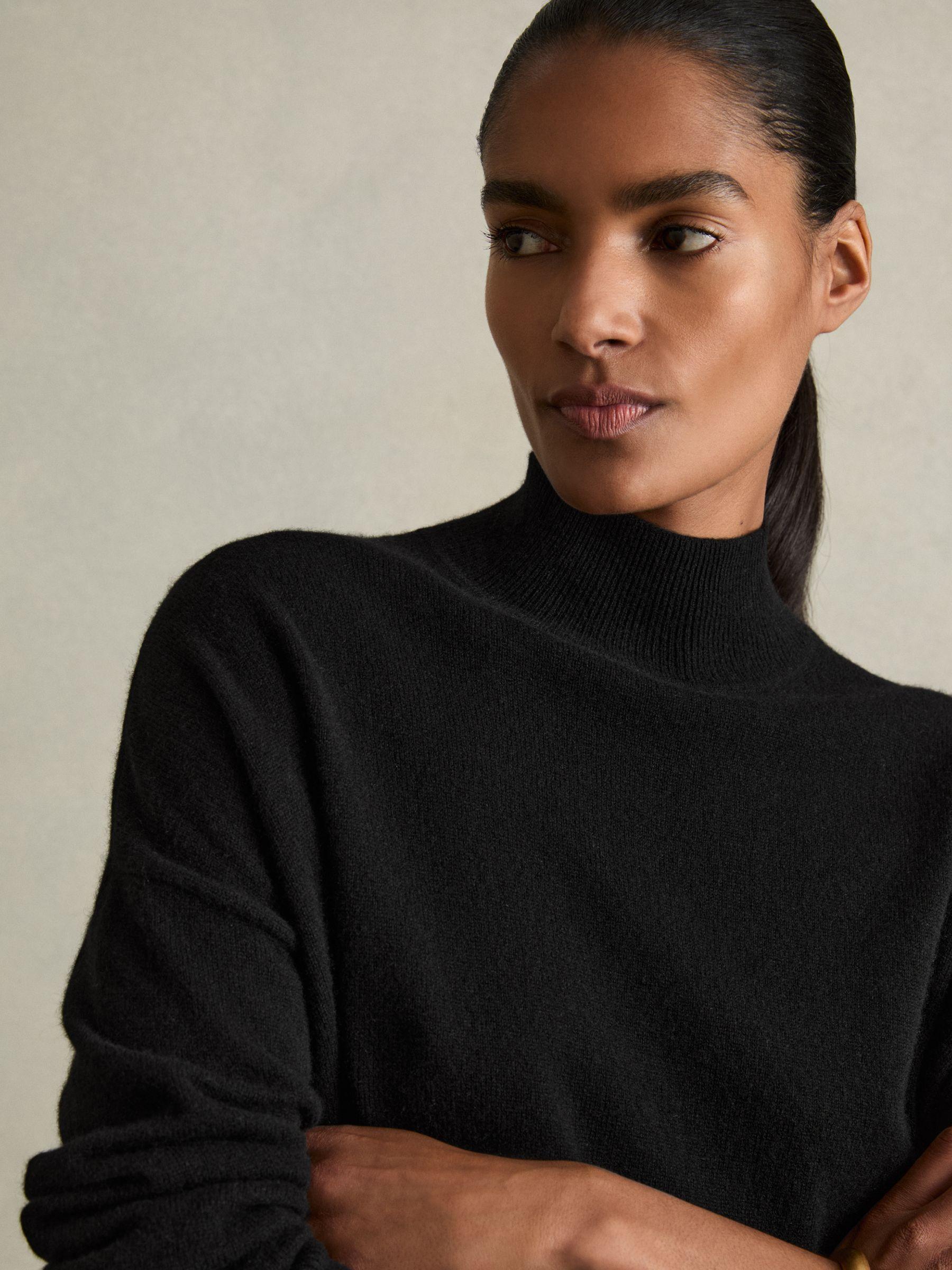 100% Cashmere Roll-Neck Jumper in Black Product Image