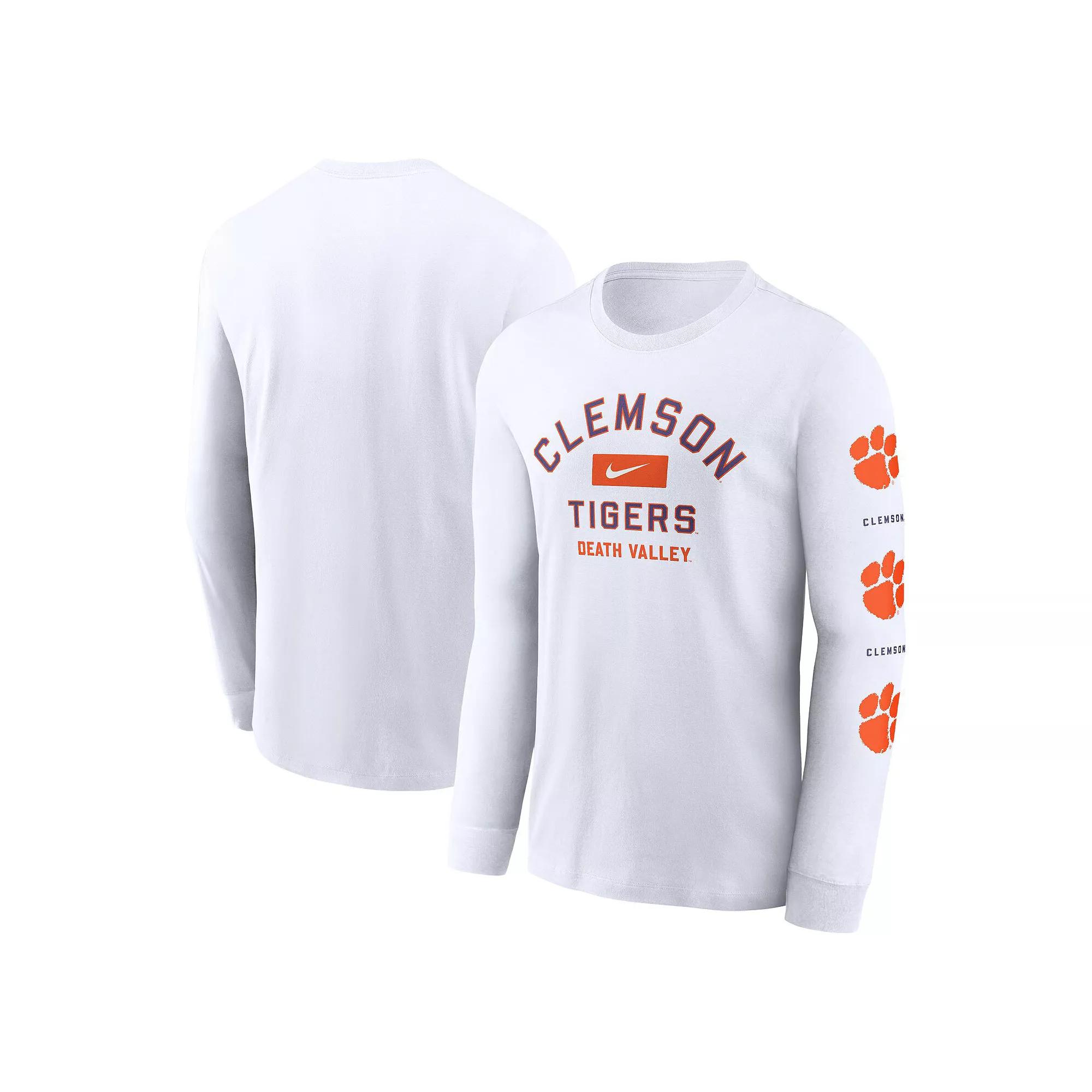 Men's Nike White Clemson Tigers Primetime Classic Location Long Sleeve T-Shirt, Size: Medium Product Image