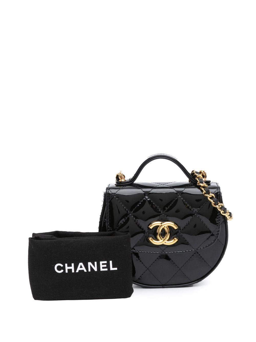 2021-2024 Mini CC Quilted Patent Leather Top Handle Clutch with Chain satchel Product Image