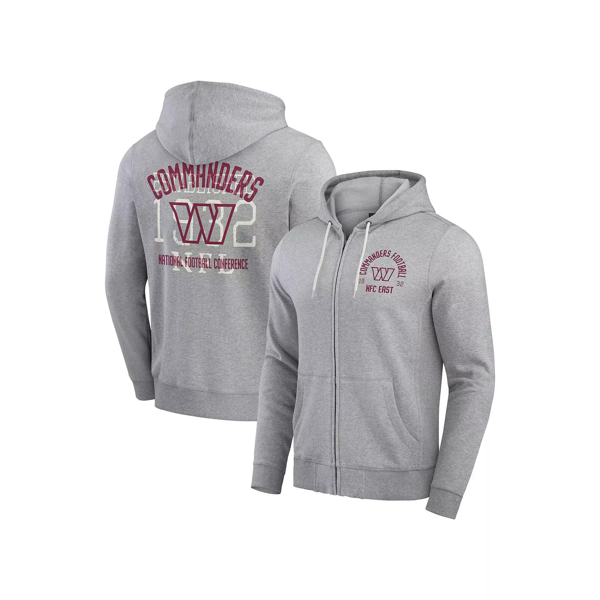 Men's Darius Rucker Collection by Fanatics Heather Gray Washington Commanders Vintage Stripe Full-Zip Hoodie,  Product Image