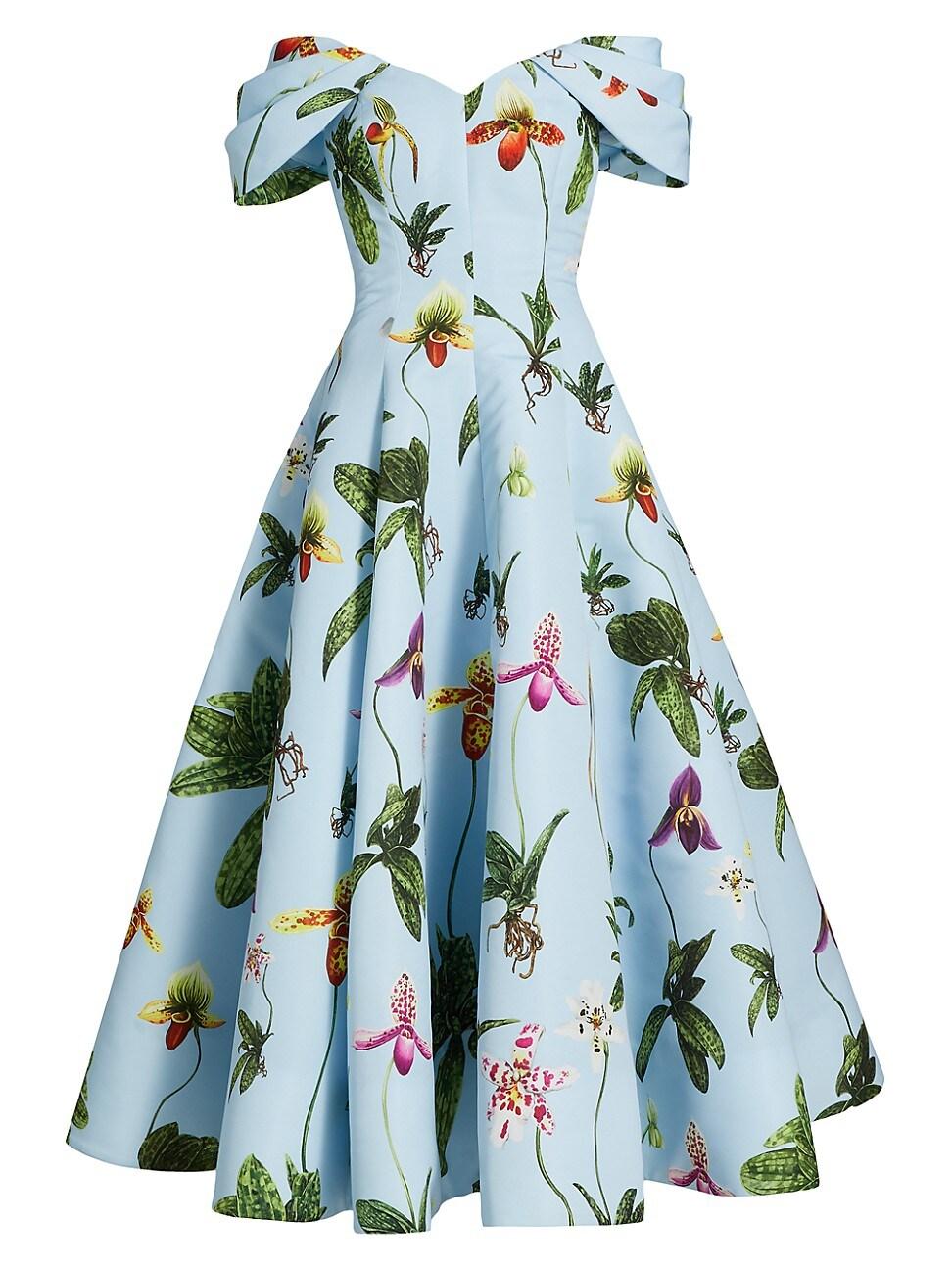 Womens Orchid Drape Off-the-Shoulder Cocktail Dress Product Image