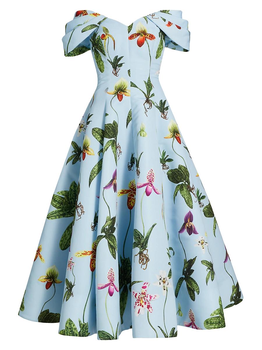 Womens Orchid Drape Off-the-Shoulder Cocktail Dress Product Image