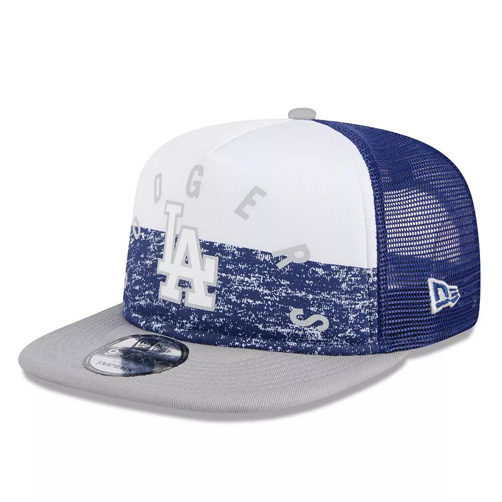 Men's New Era White/Gray Los Angeles Dodgers Team Foam Front A-Frame Trucker 9FIFTY Snapback Hat Product Image