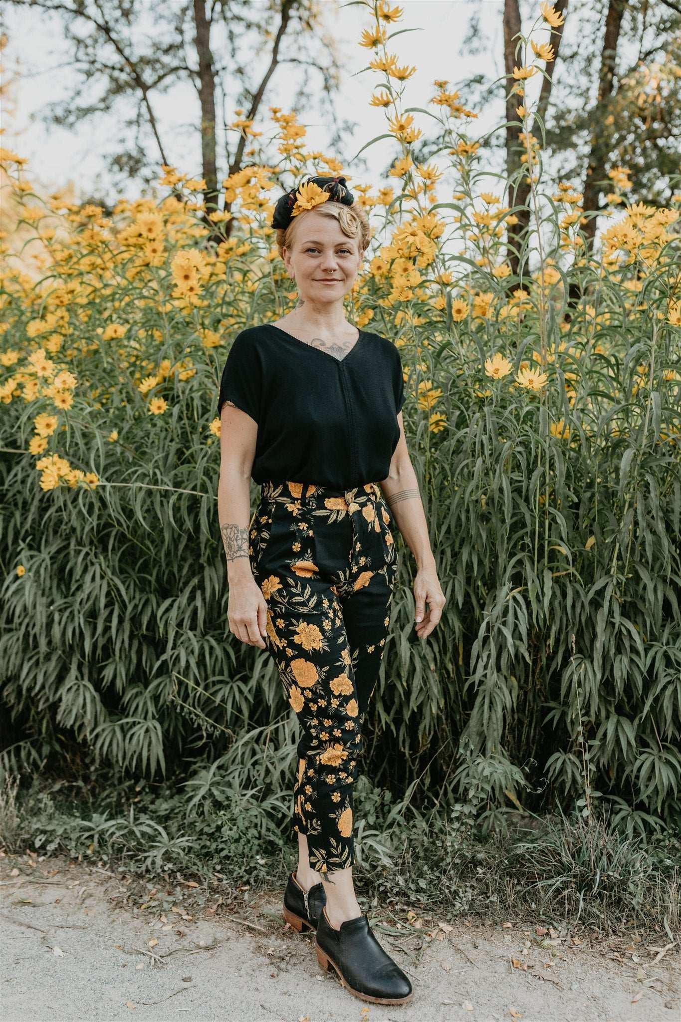 Perfect Pant in Black Marigold Product Image