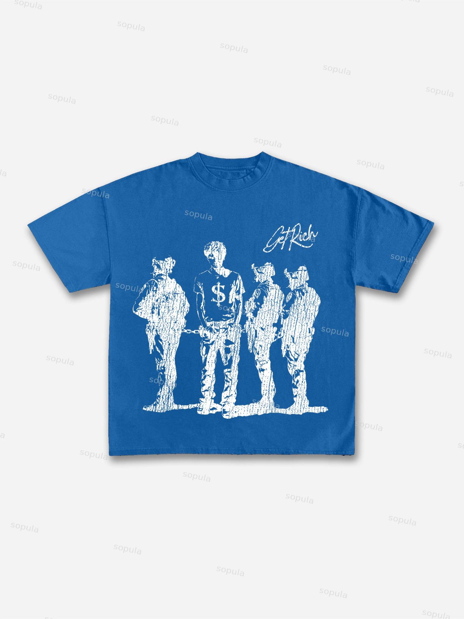 Get Rich Street Graphic Print Cotton T-shirt Product Image