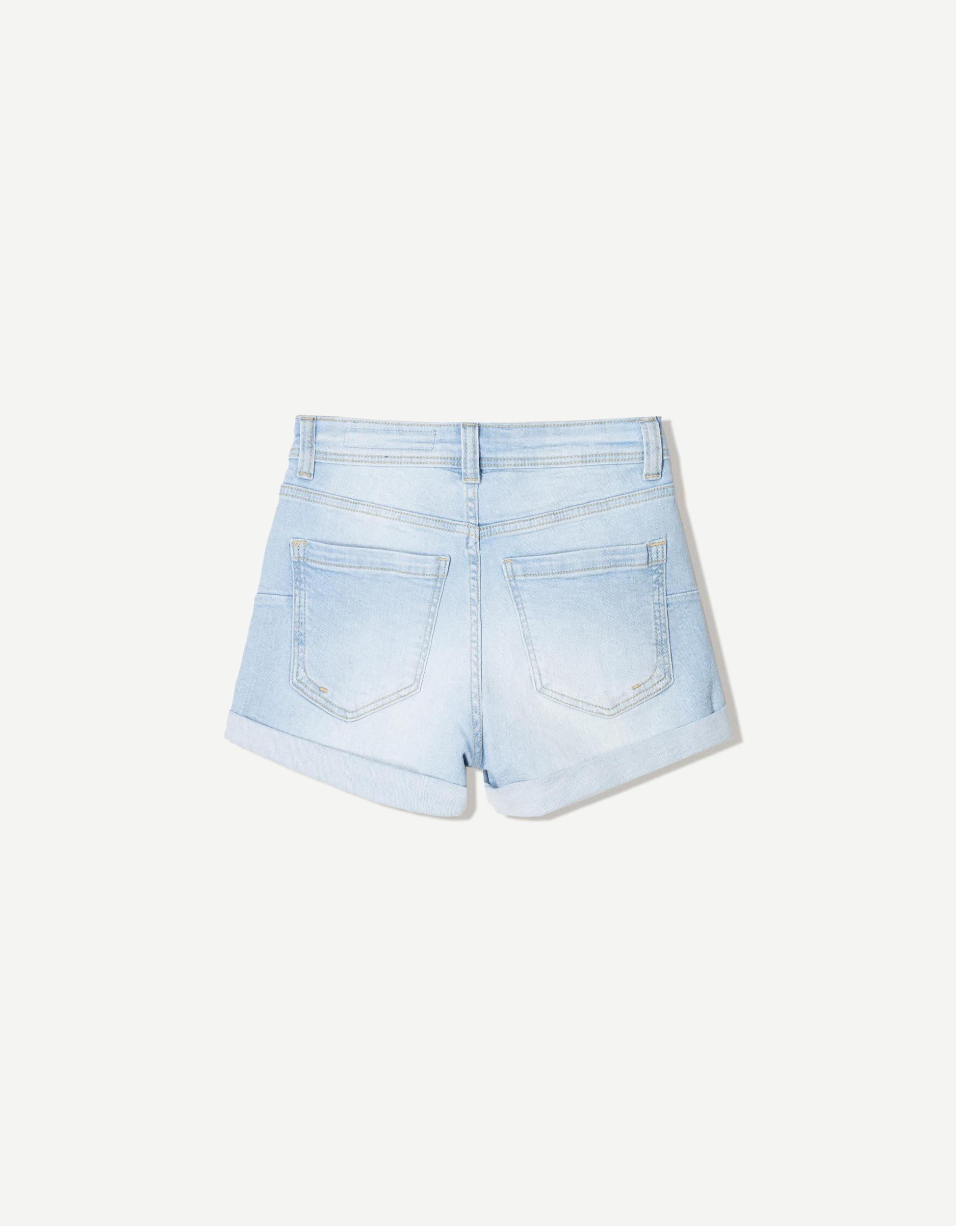 Roll-up denim shorts Product Image