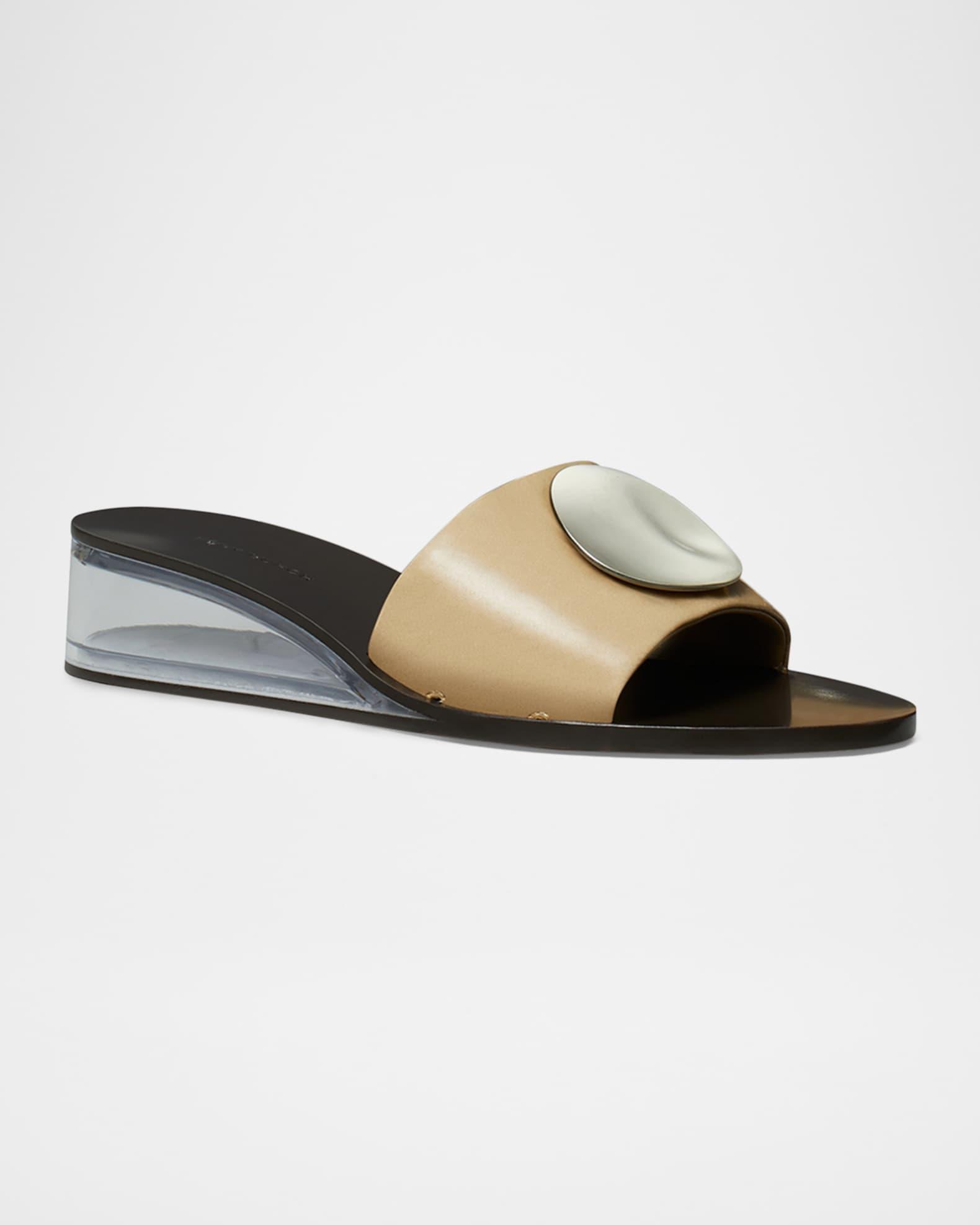 Patos Leather Wedge Sandals Product Image