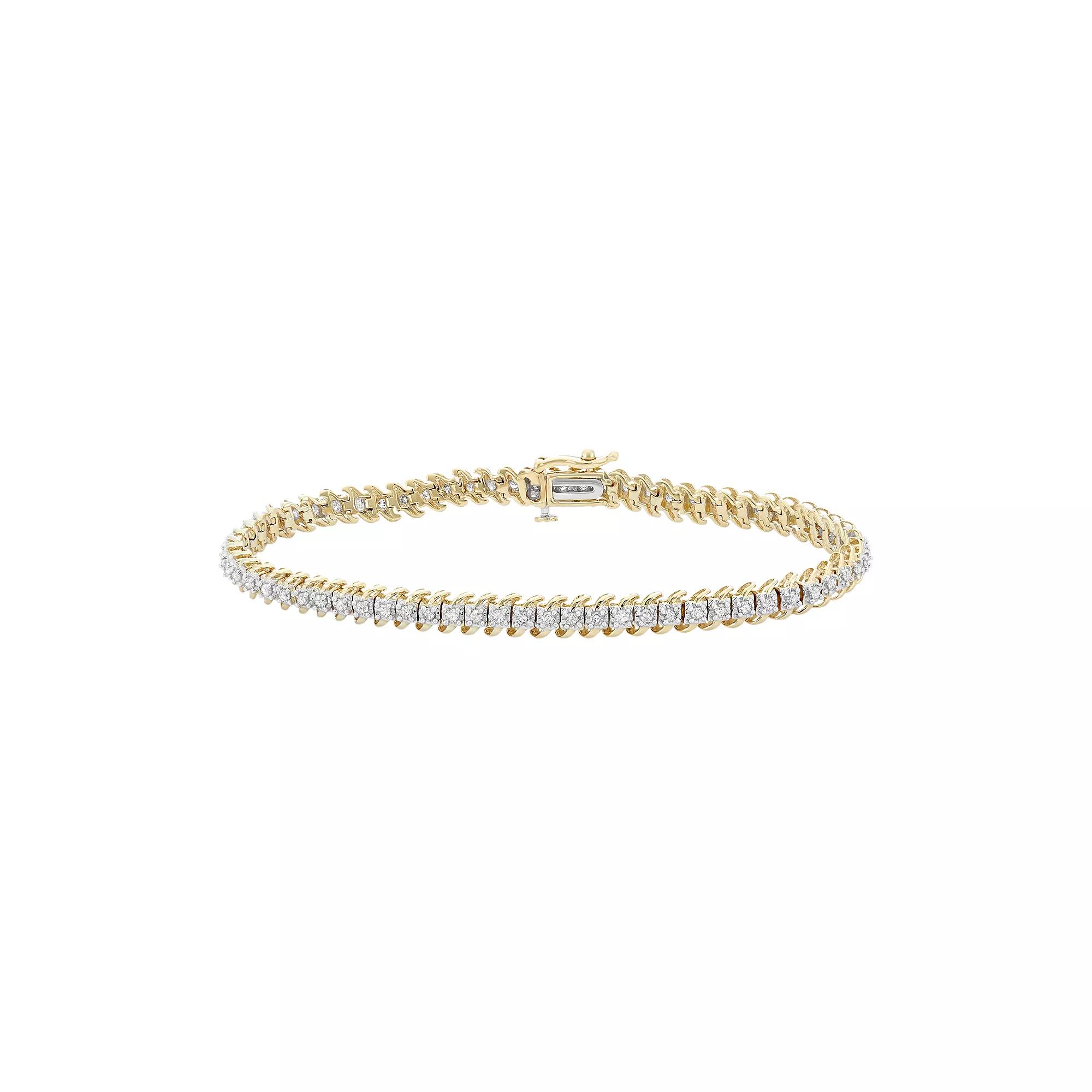HDI 1 Carat T.W. Diamond 10k Gold Tennis Bracelet, Women's,  Product Image