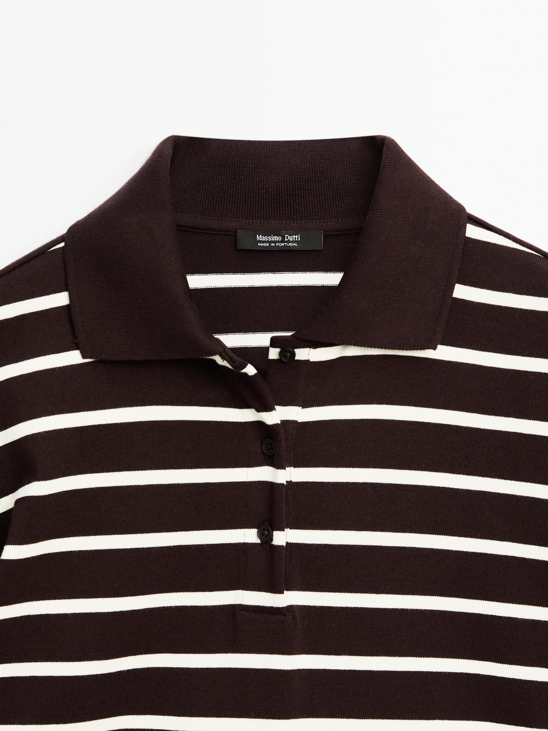 100% cotton striped polo shirt Product Image