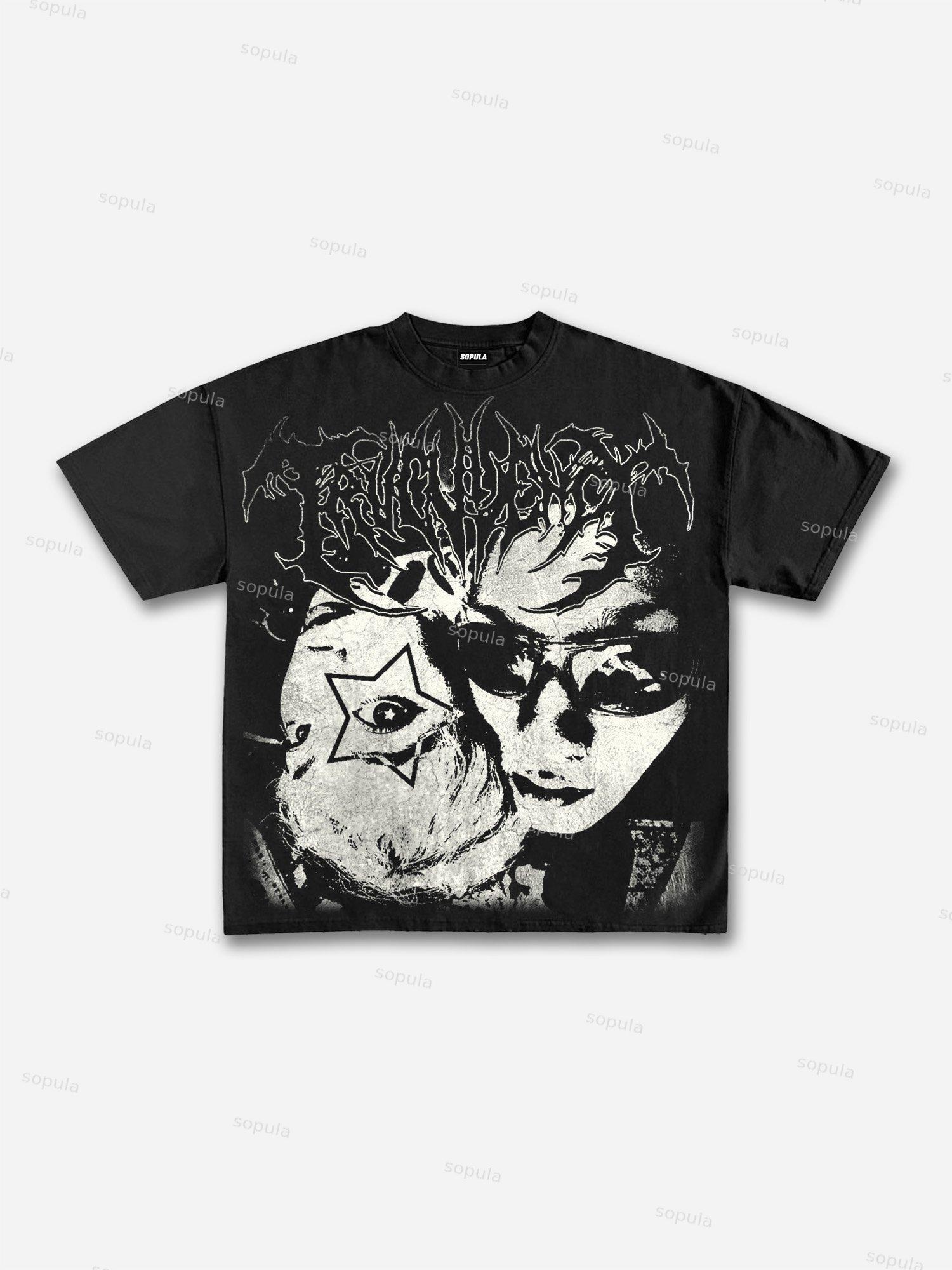 Y2k Mma Vintage Distressed Winged Cross Graphic Zip up Hoodie Product Image