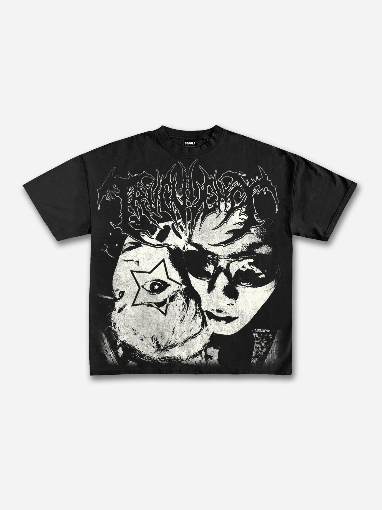 Y2k Mma Vintage Distressed Winged Cross Graphic Zip up Hoodie Product Image