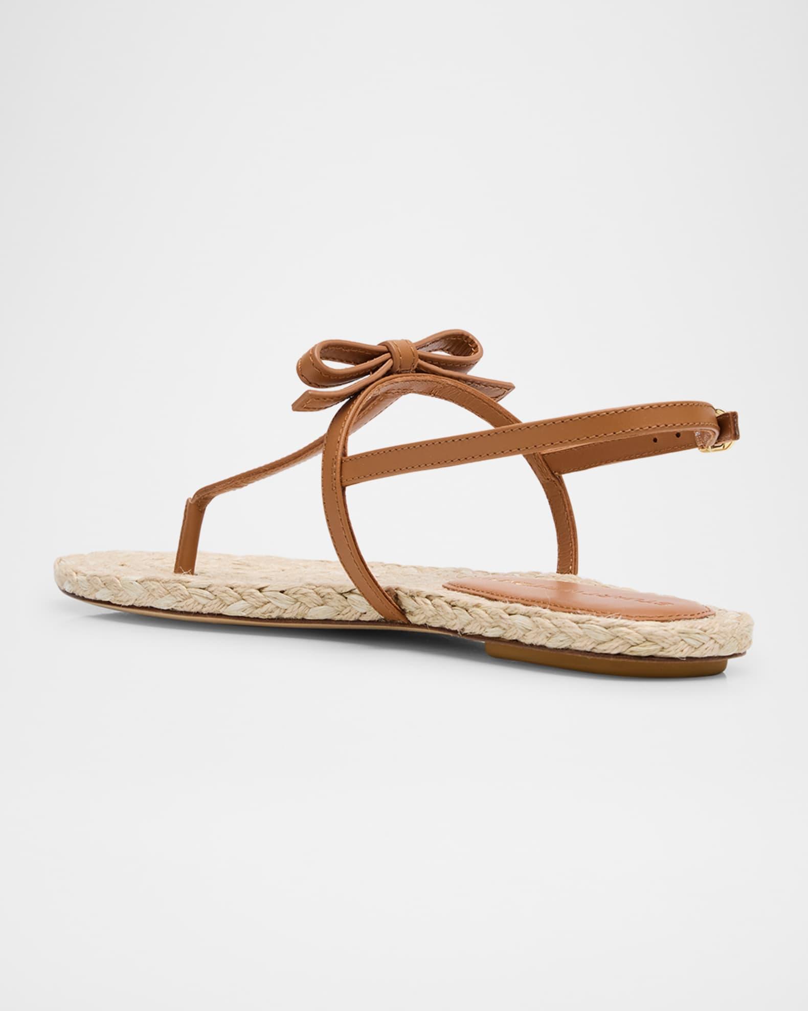 Felicity Leather Bow Espadrille Sandals Product Image