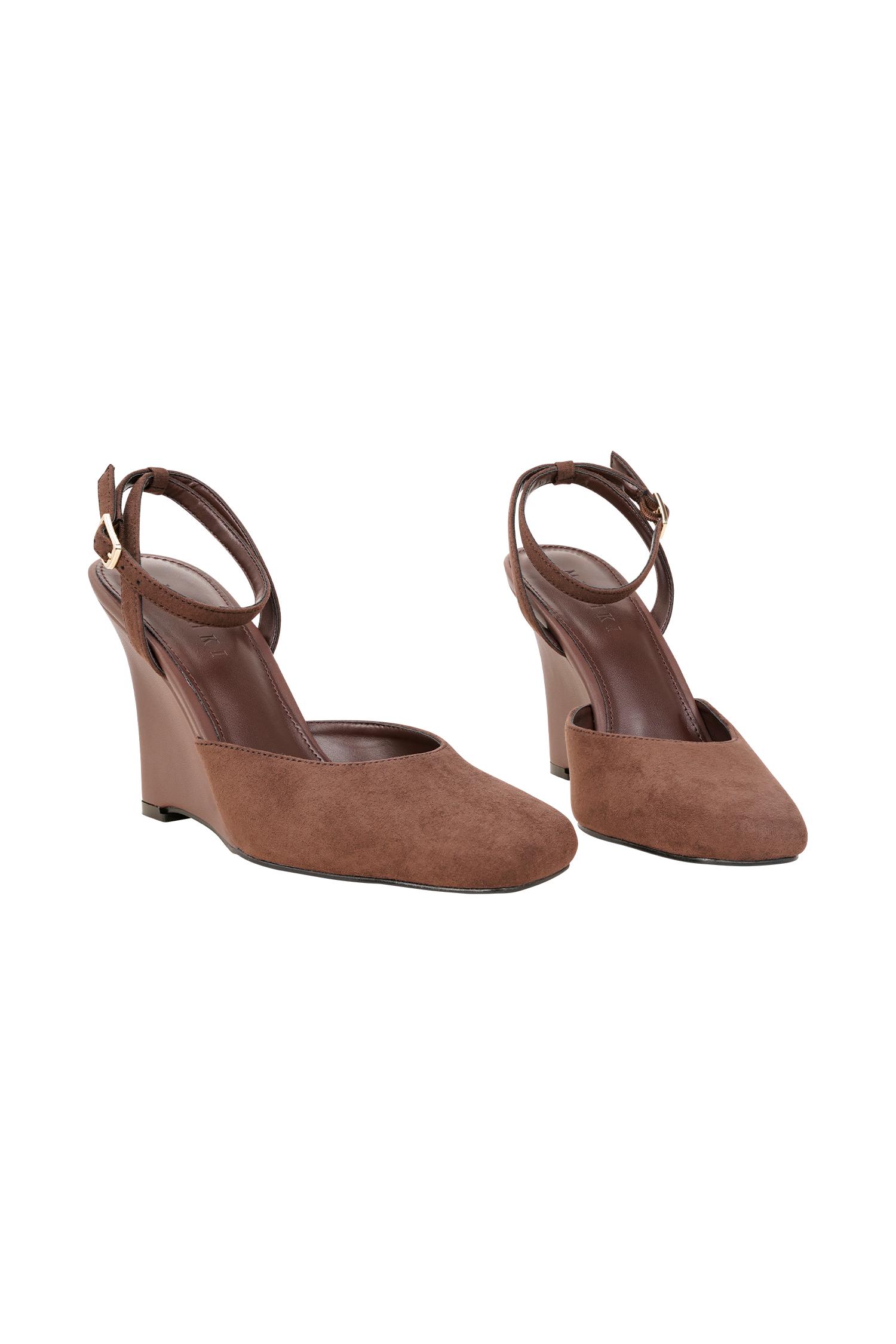 Kaleen Faux Suede Wedge Heel - Chocolate Product Image