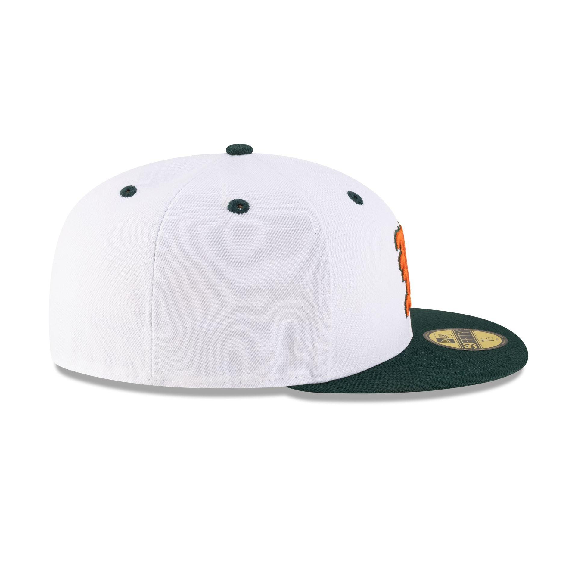 Miami Hurricanes White 59FIFTY Fitted Hat Male Product Image
