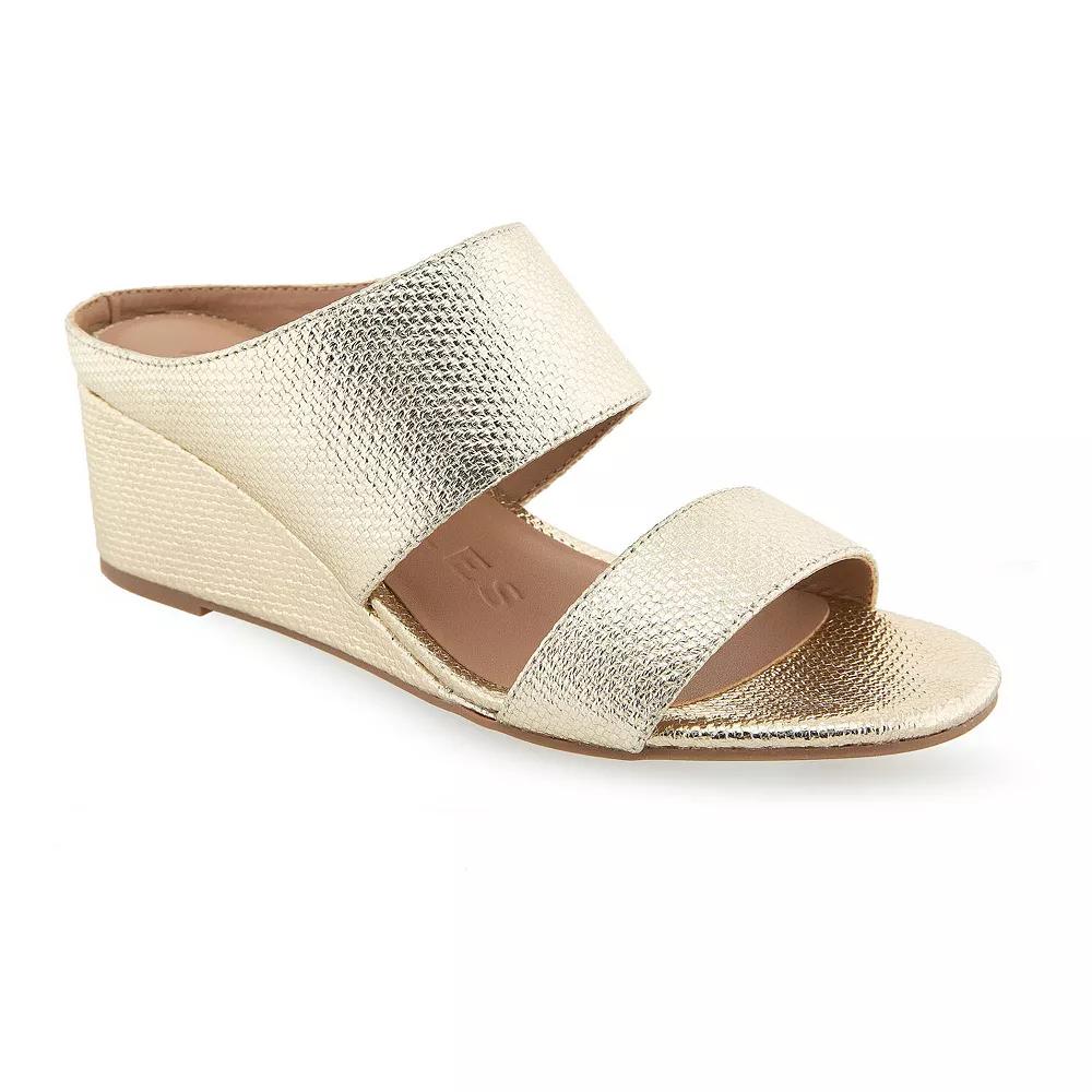 Aerosoles Wheeler Women's Platform Sandals, Size: 11 Wide, Soft Gold Light Blue Product Image