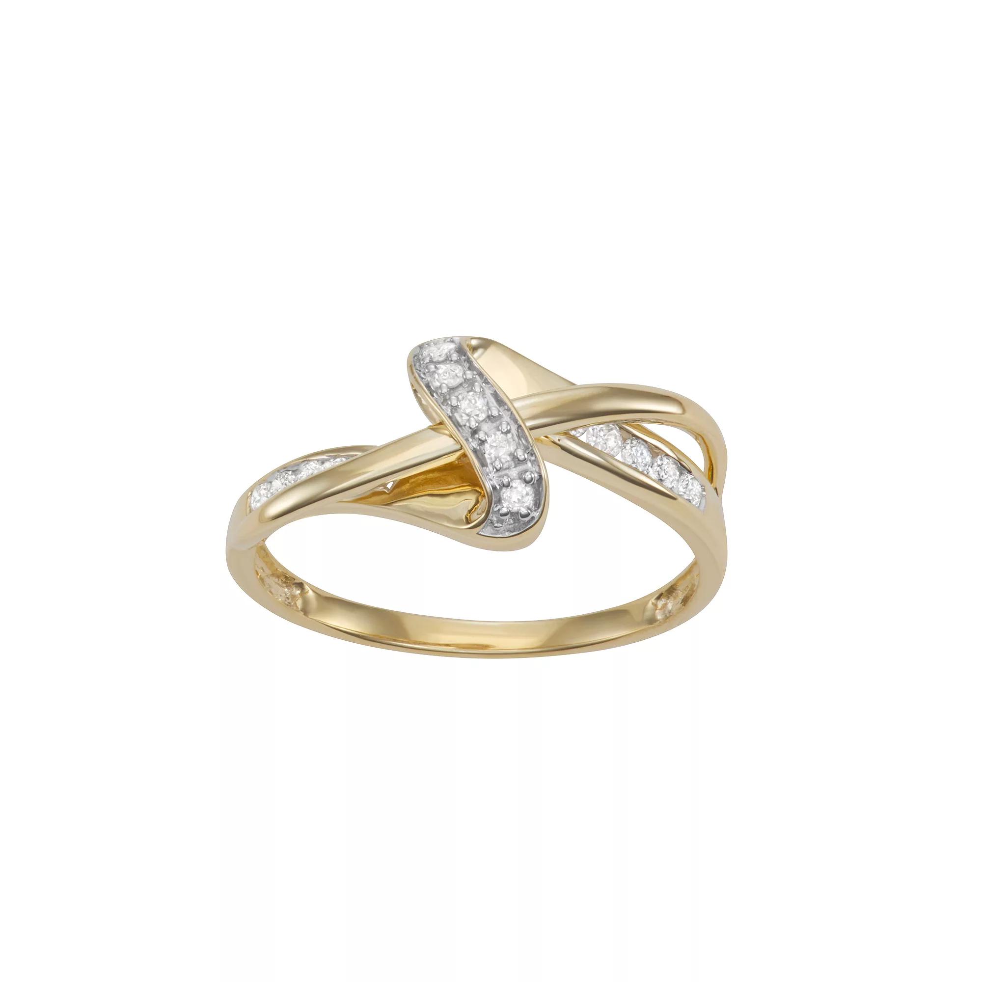 HDI 10k Gold 1/5 Carat T.W. Diamond Twist Ring, Women's Product Image