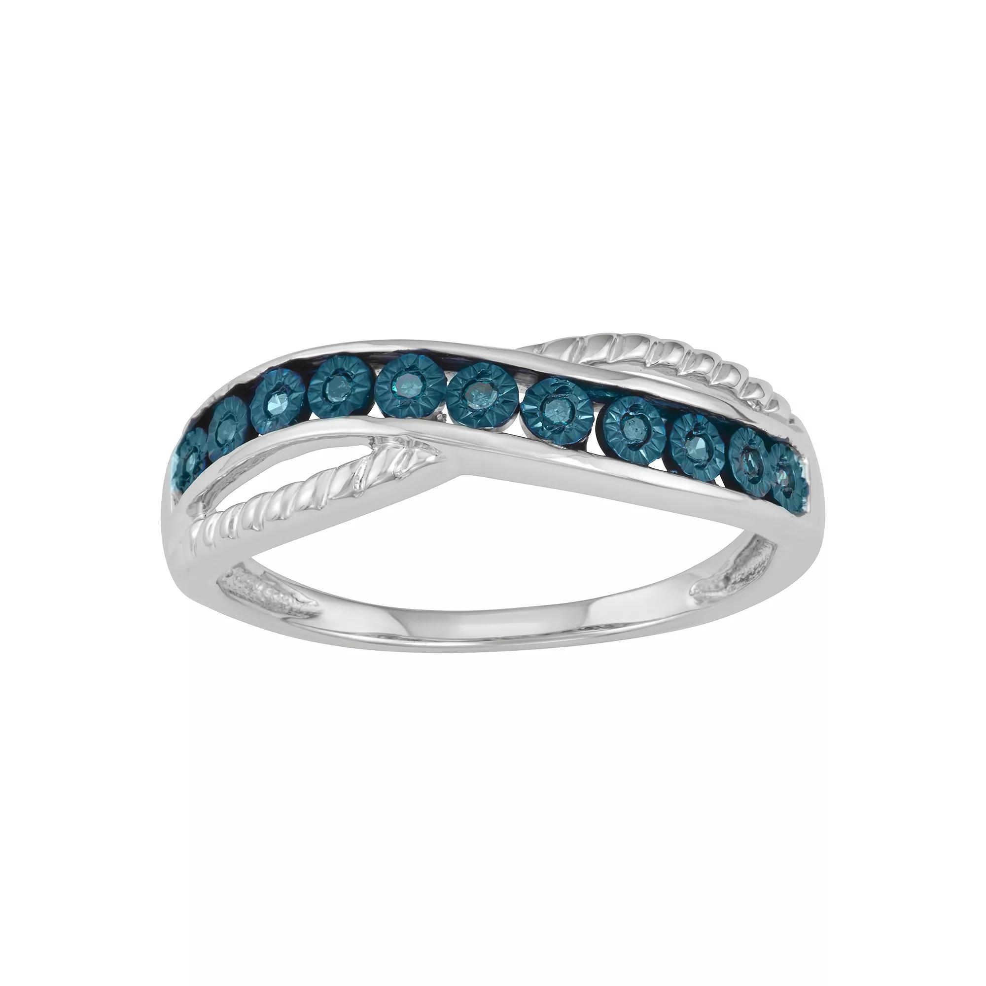 Sterling Silver & Blue Diamond Accent Twist Ring, Women's, Size: 8 Product Image