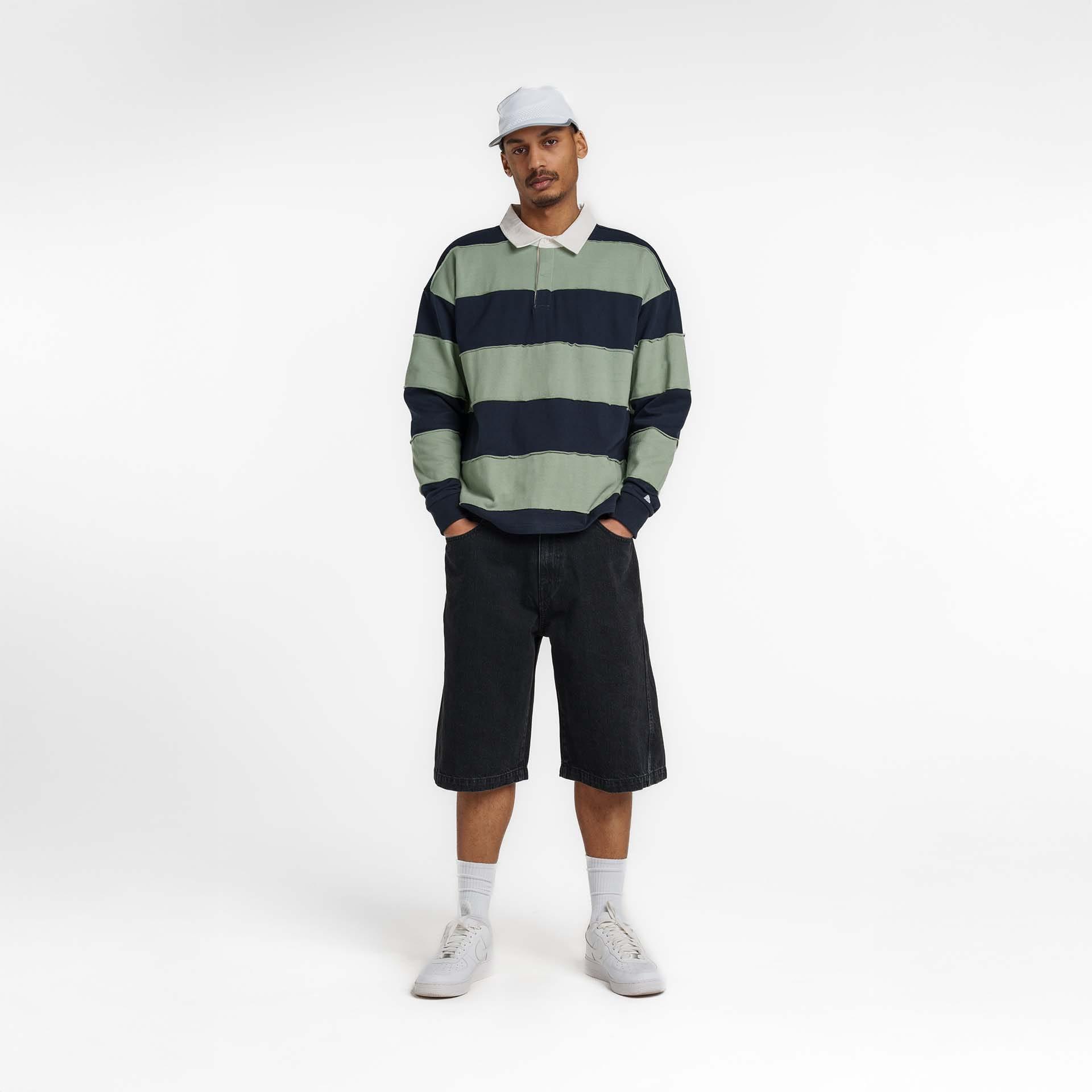 New Era Branded Cut & Sew Block Navy Long Sleeve Rugby Shirt Male Product Image