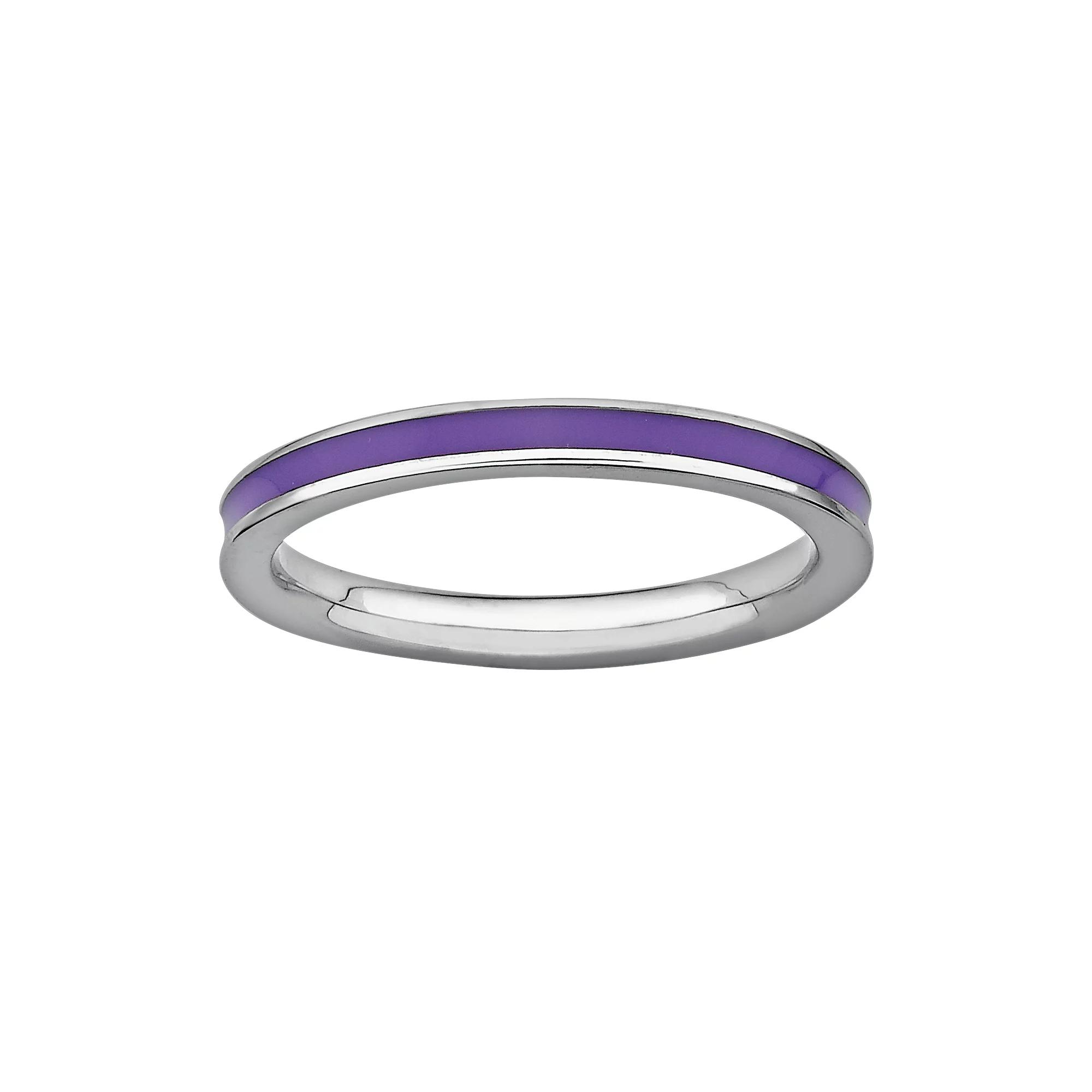 Stacks & Stones Sterling Silver Purple Enamel Stack Ring, Women's, Size: 10 Product Image