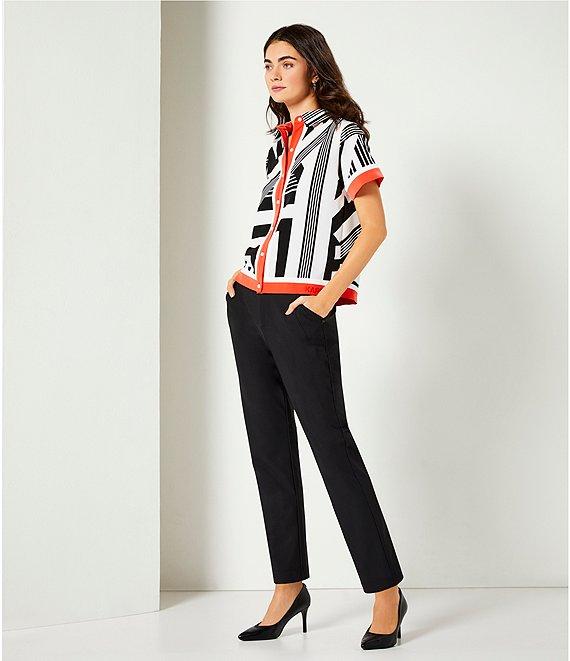 KARL LAGERFELD PARIS Stretch High Rise Straight Leg Pants Product Image