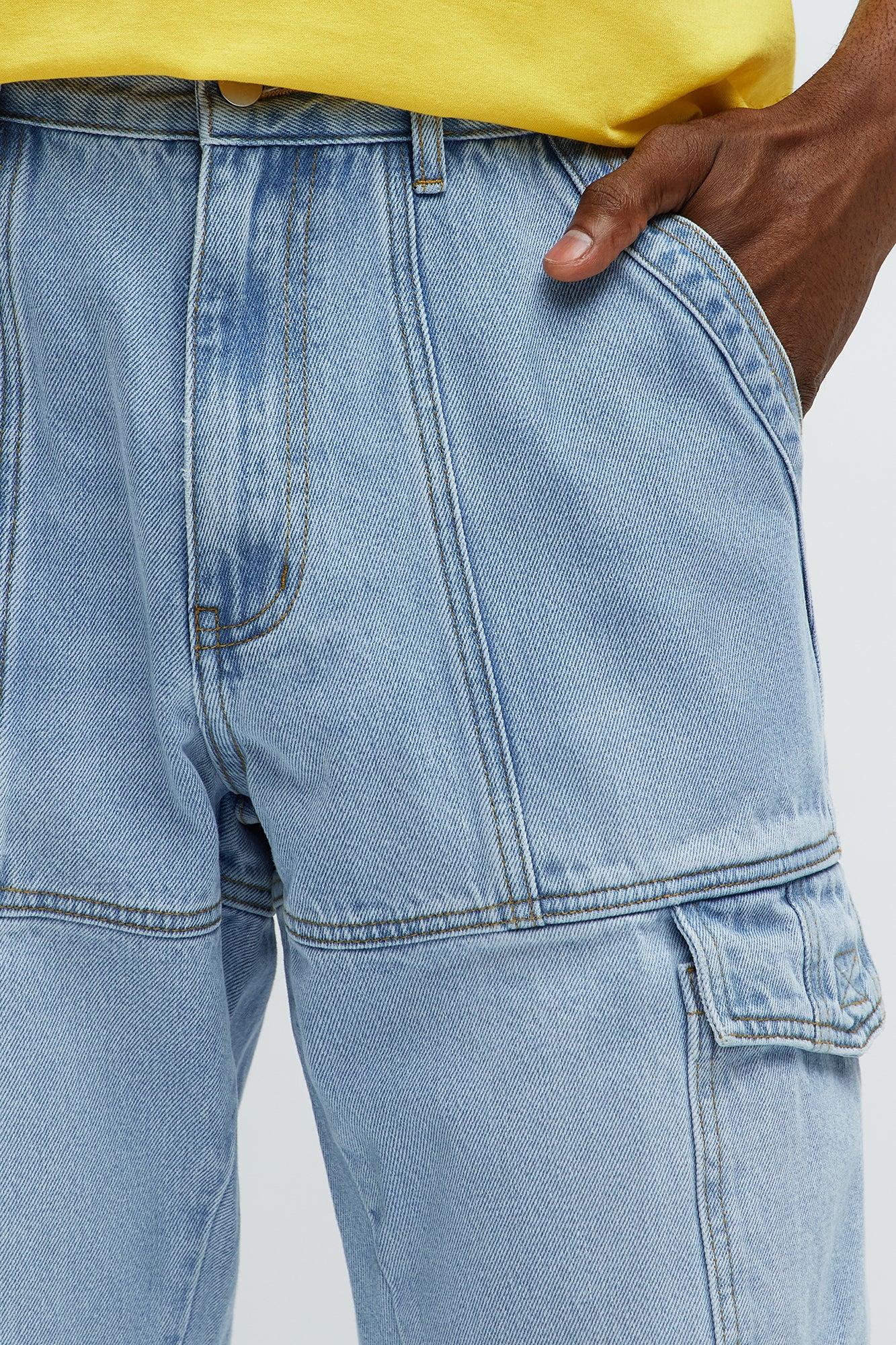 Straight Cargo Rebel Jeans  - Blue Wash Male Product Image