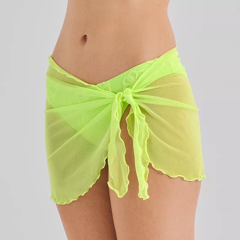 Juniors' Ninety-Nine° Mini Sarong Mesh Swim Cover Up, Women's, Dragon Fruit Product Image