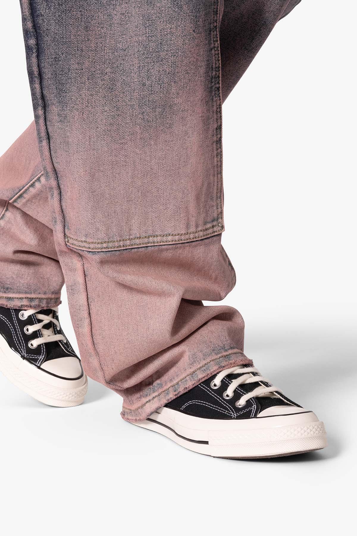 Ultra Baggy Gradient Double Knee Denim - Blue/Pink Product Image