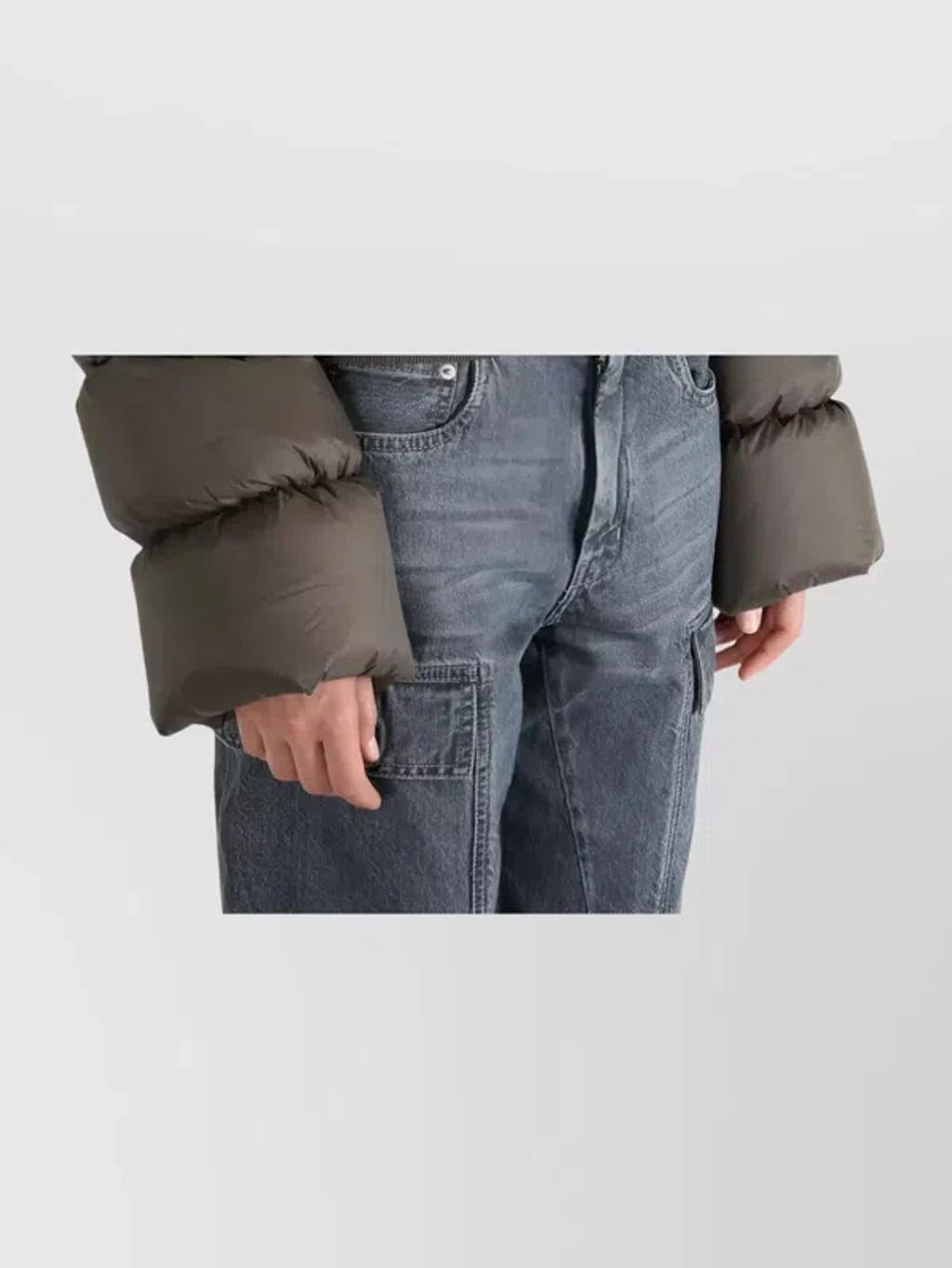 RICK OWENS Bomber Jacket Puffer Jackets Gray In Multi Product Image