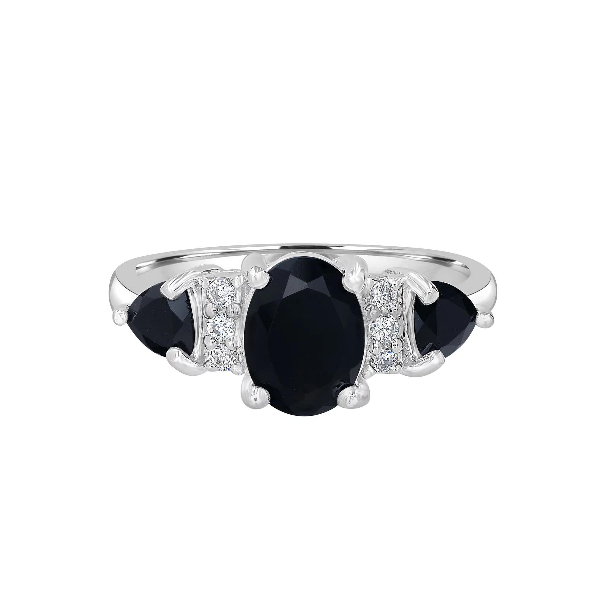 Gemistry Sterling Silver Stone & Cubic Zirconia 3 Stone Ring, Women's,  Product Image