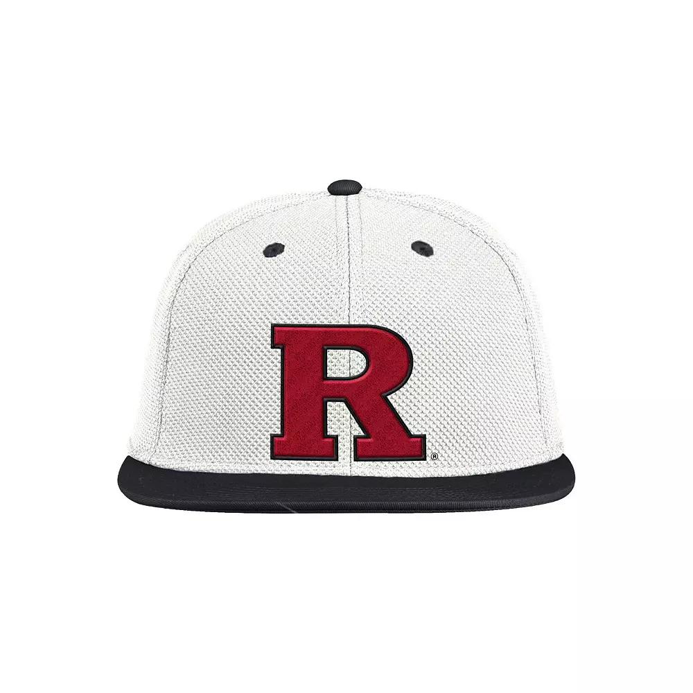 Men's adidas White Rutgers Scarlet Knights On-Field Baseball Fitted Hat,  Product Image