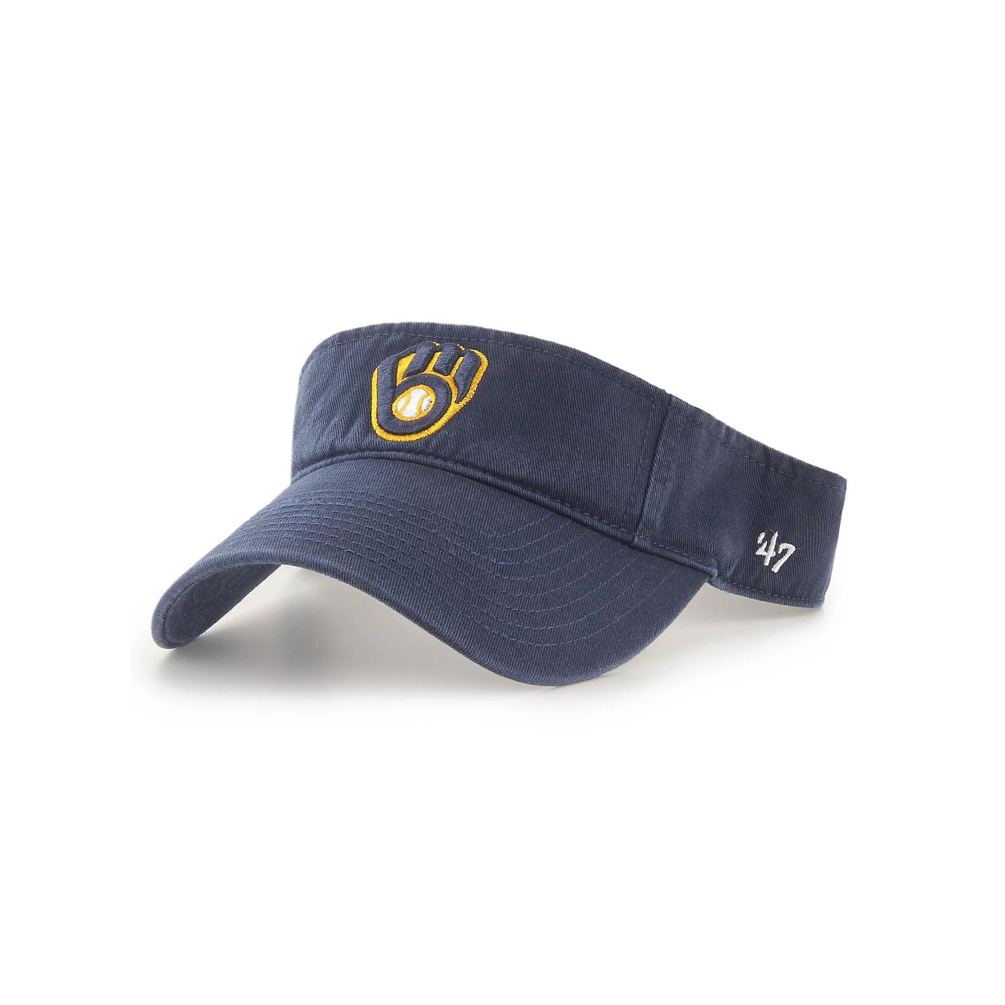 Men's '47 Navy Milwaukee Brewers Clean Up Logo Visor, Blue Product Image