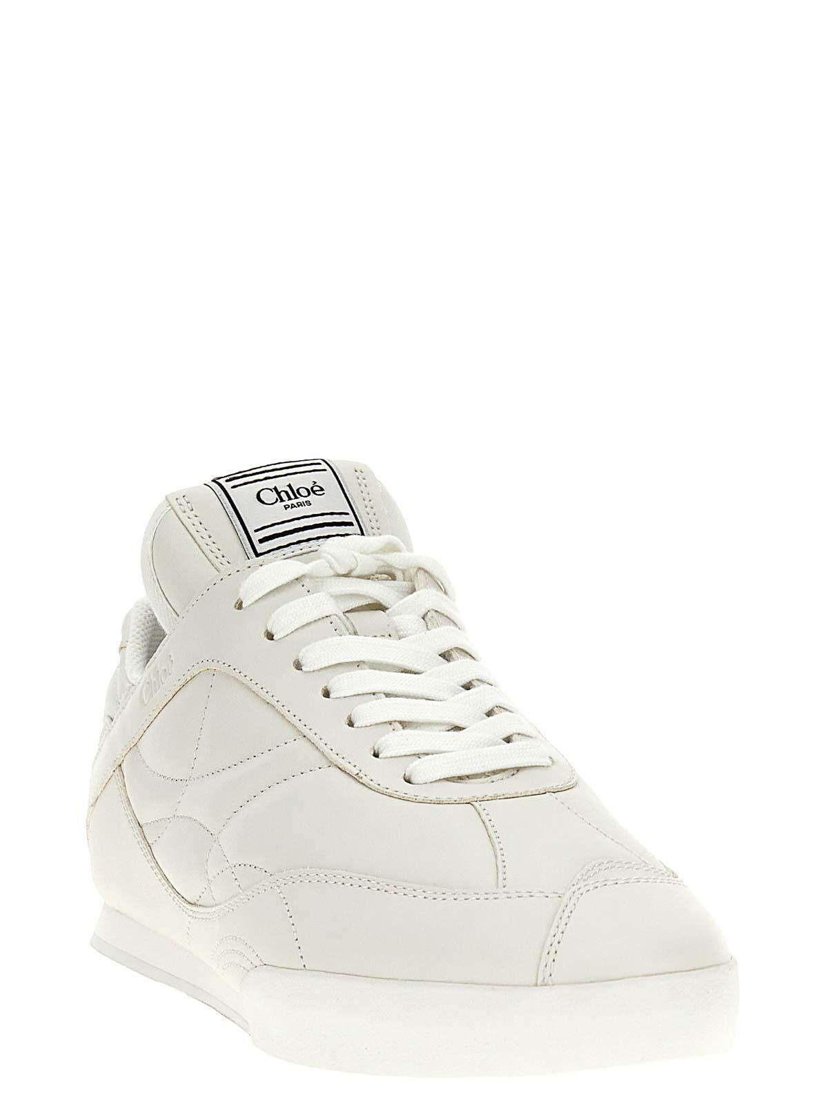 CHLOÉ Womens Chloe Kick Brand-patch Leather Low-top Trainers In White Product Image