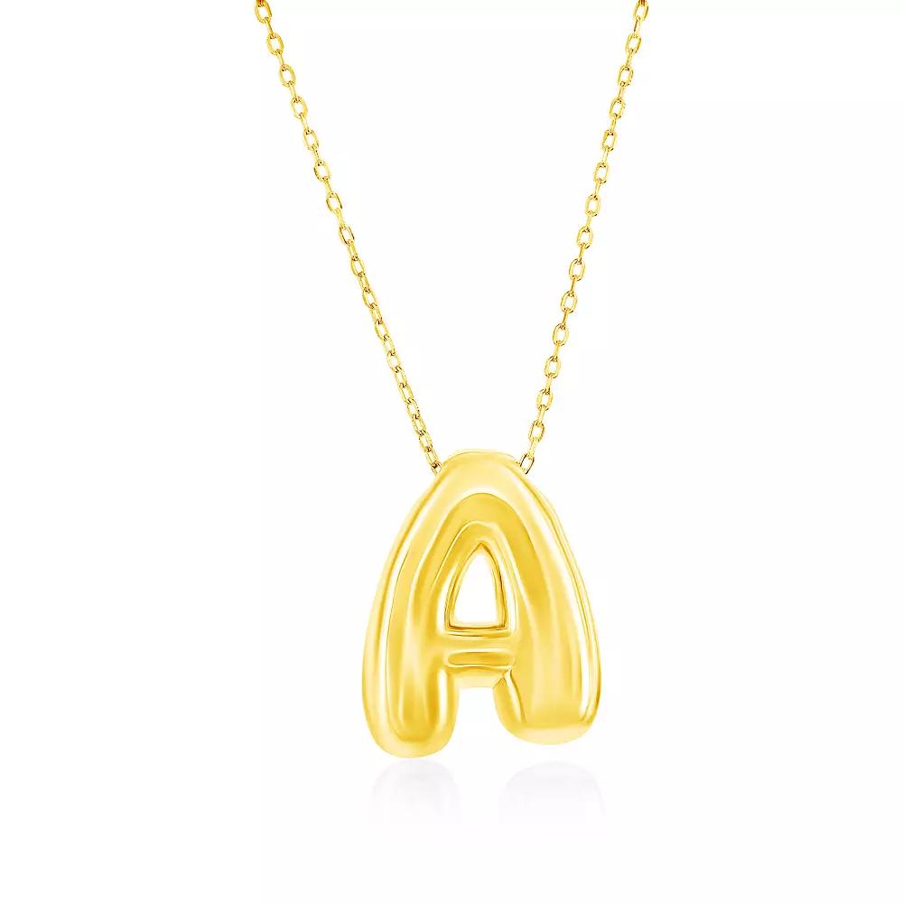 Argento Bella Sterling Silver Bubble Initial Necklace, Women's, Size: 16-18" ADJ, Gold Tone A Product Image