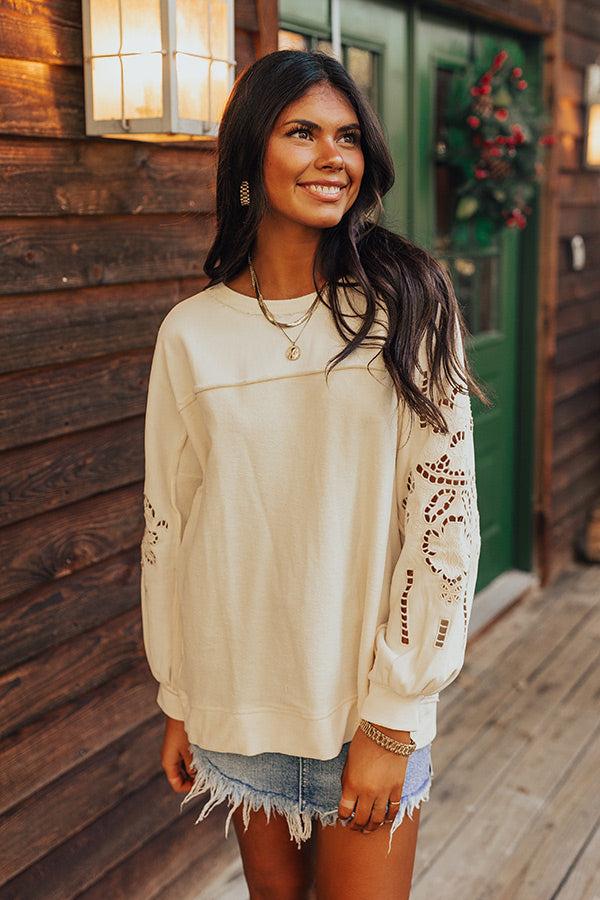 Ojai Afternoon Embroidered Top In Cream Product Image