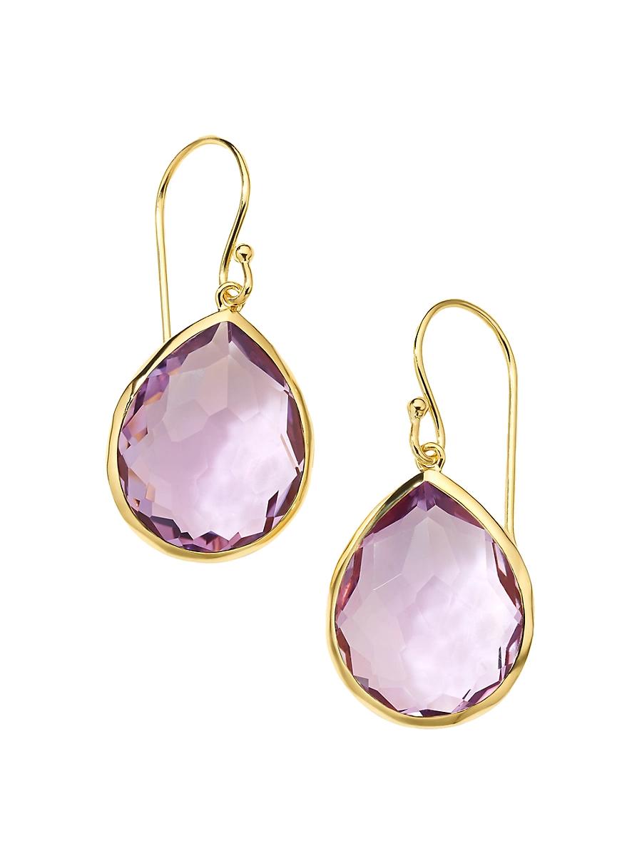 Womens Rock Candy 18K Green Gold & Amethyst Medium Teardrop Earrings Product Image