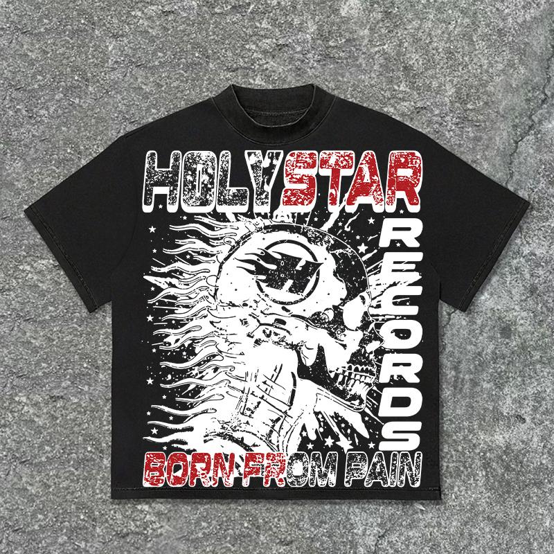 Personalized Hellstar Graphics 100% Cotton Round Neck T-shirt Product Image